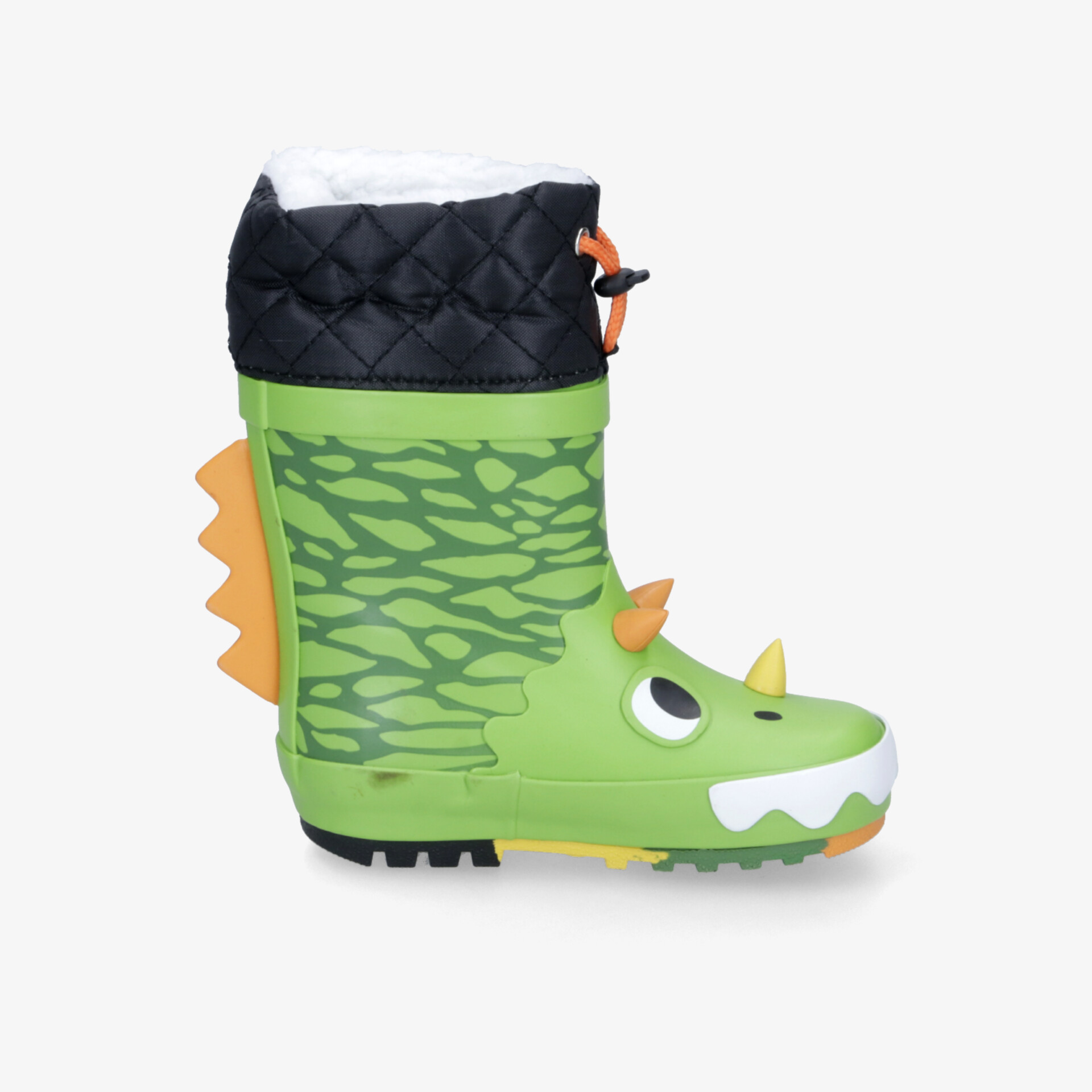 Grüner Kinder-Gummistiefel mit Drachenmotiv, rutschfeste Sohle und bequemem, robustem Material