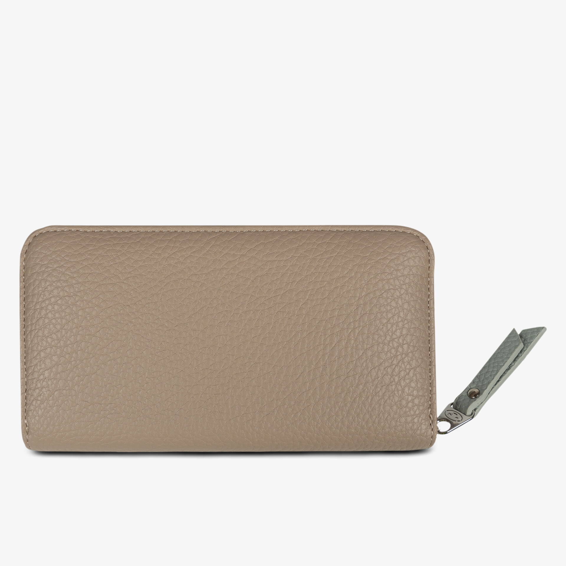 Beige Geldbörse aus feinem Leder mit Reißverschluss, langlebig und kompakt, edles und praktisches Design