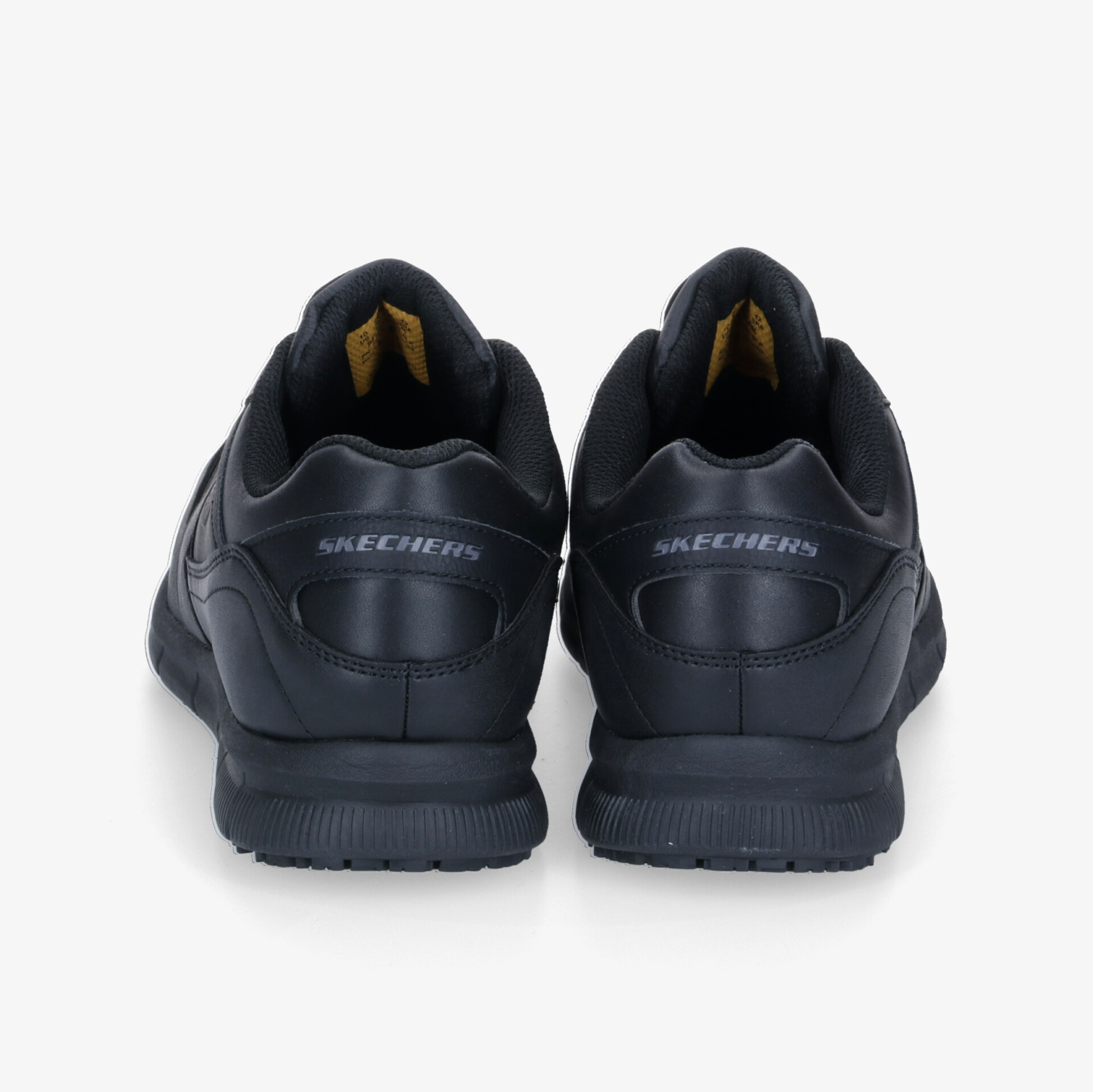 Elegante schwarze Sportschuhe von hinten, ideal für sportliche Aktivitäten und Alltag