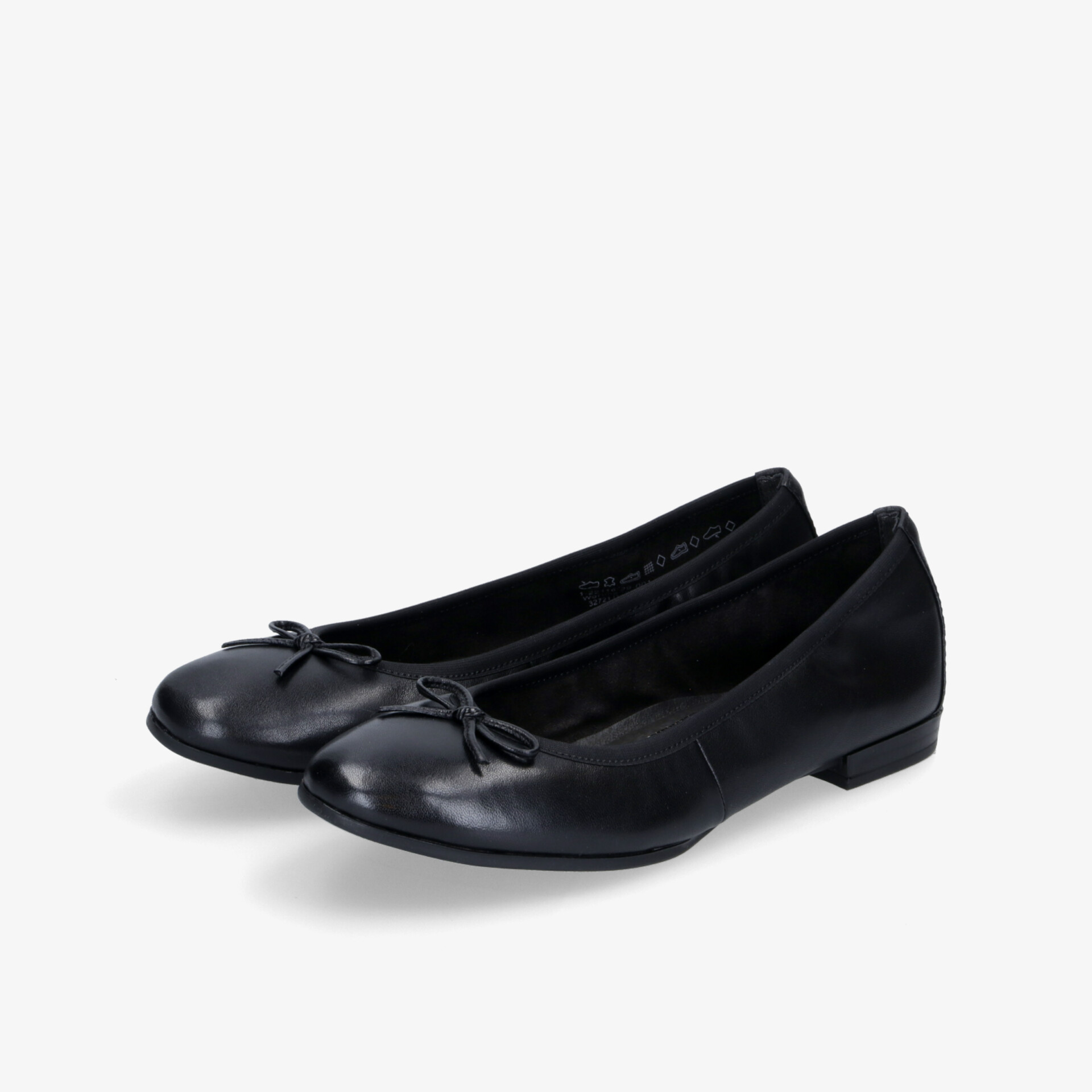 Elegante schwarze Ballerinas mit Schleife, ideal für vielseitige Outfits und Komfort.