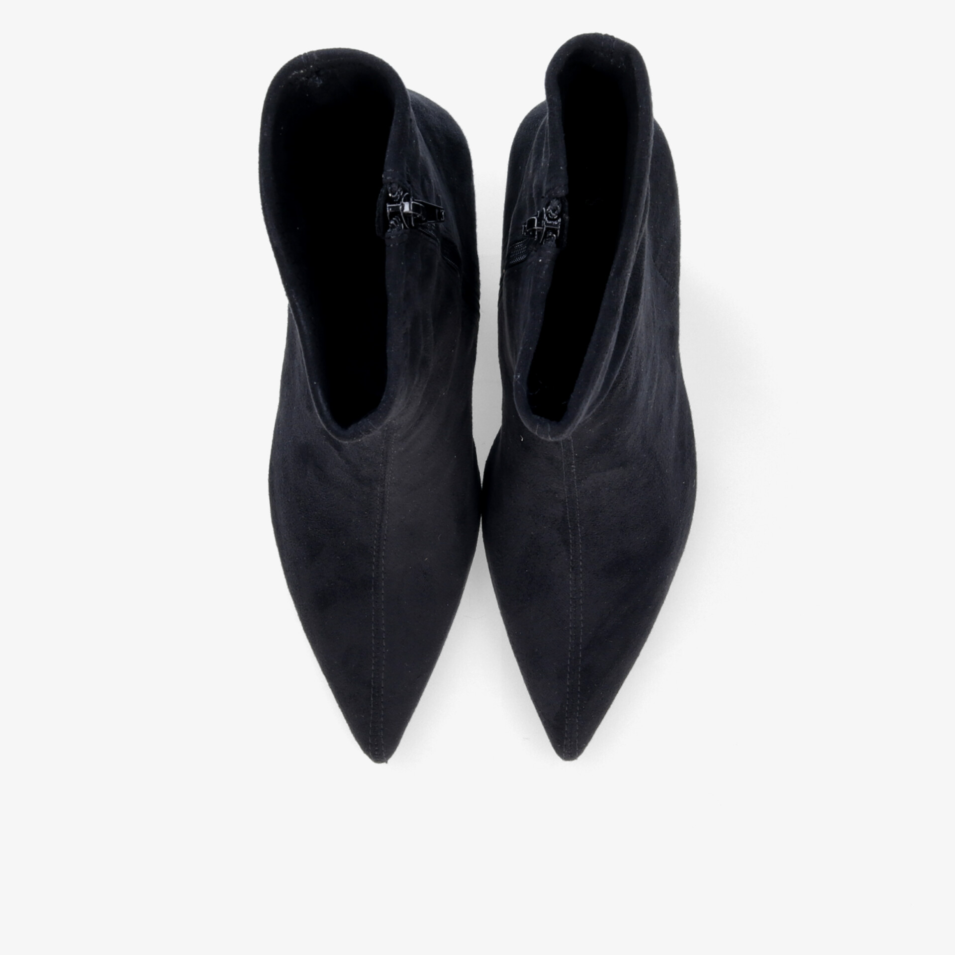 Schwarze spitze Stiefeletten aus hochwertigem Material, eleganter und schmaler Schnitt, modisch und schick