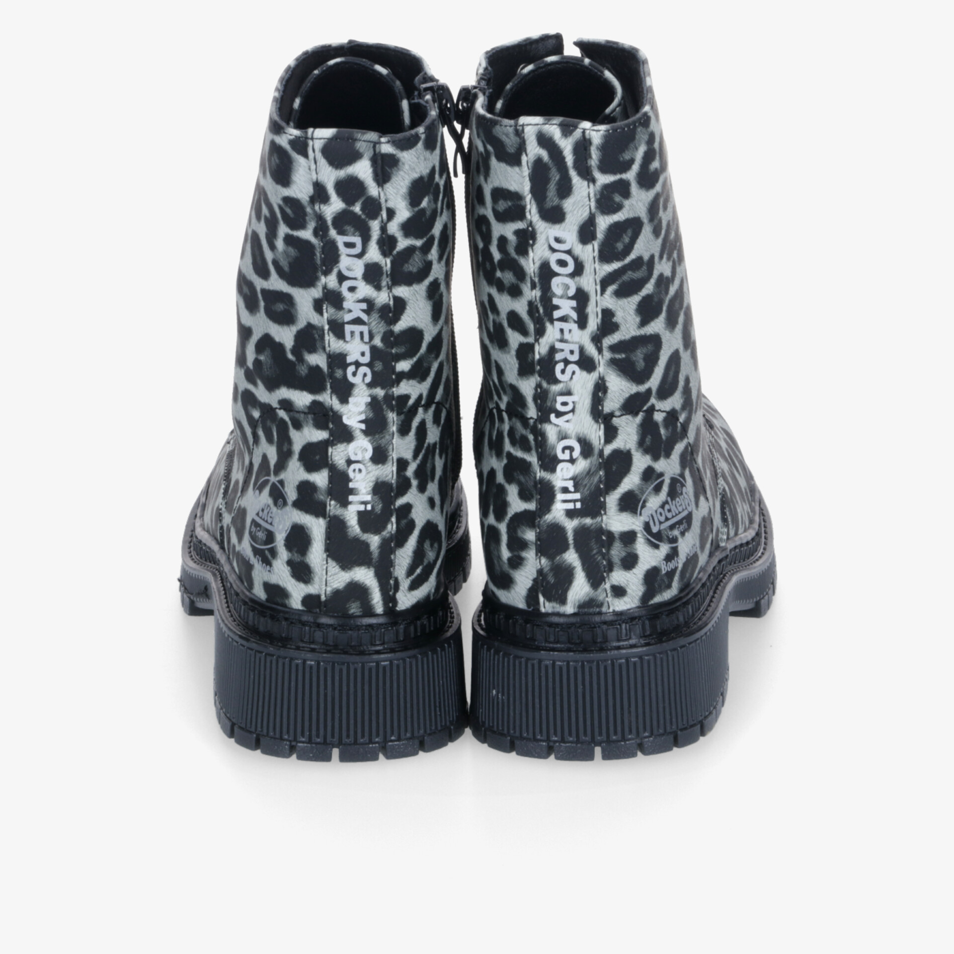 Leopardenmuster Boots mit hohem Schaft, seitlichem Reißverschluss und robuster Sohle, für sicheren Halt