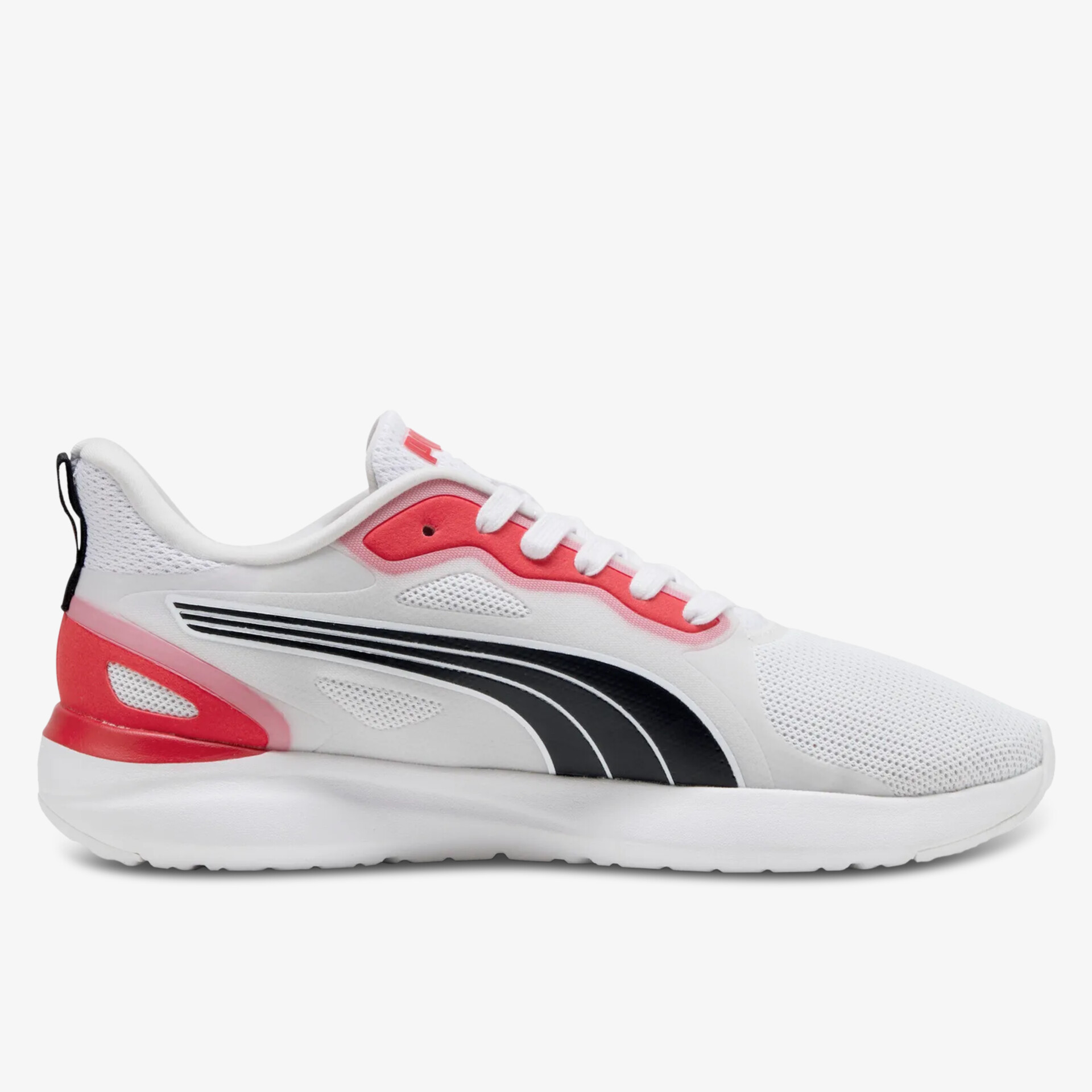 Leichter Sportschuh mit atmungsaktivem Mesh, bequemer Passform und flexibler Sohle, seitliche Perspektive