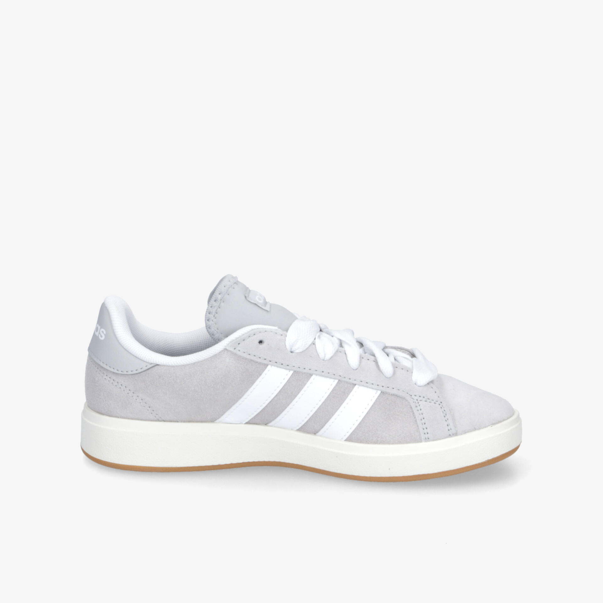 Grauer Sneaker in klarer Seitenansicht, bequem und leicht mit atmungsaktivem Material und sportlichem Design