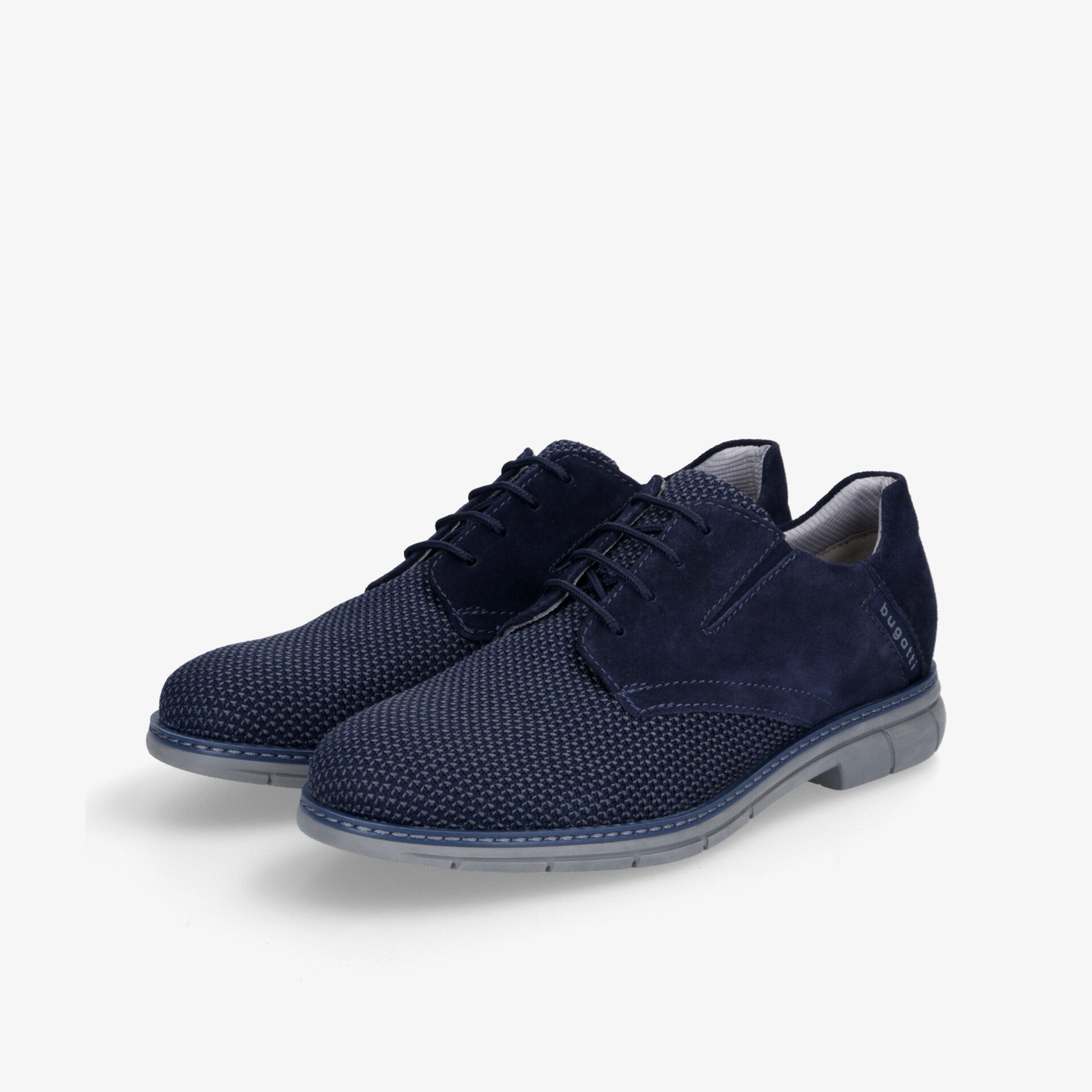 Modernes Paar blaue Schuhe mit atmungsaktivem Material, flexiblem Tragekomfort und rutschfester Sohle