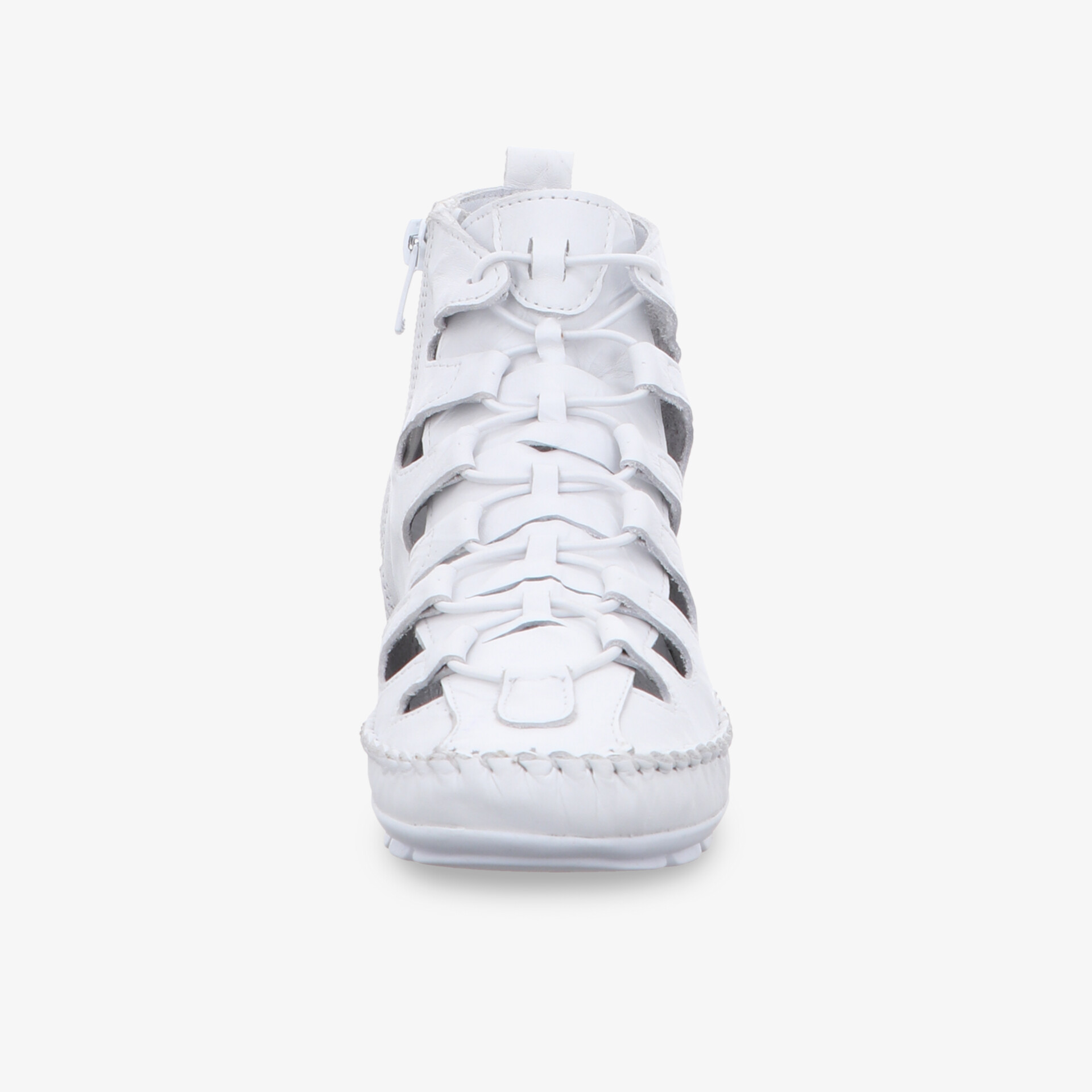 Elegante weiße Sneaker-Sandalette aus Leder mit modischem Schnürdesign für optimalen Tragekomfort und Stil.