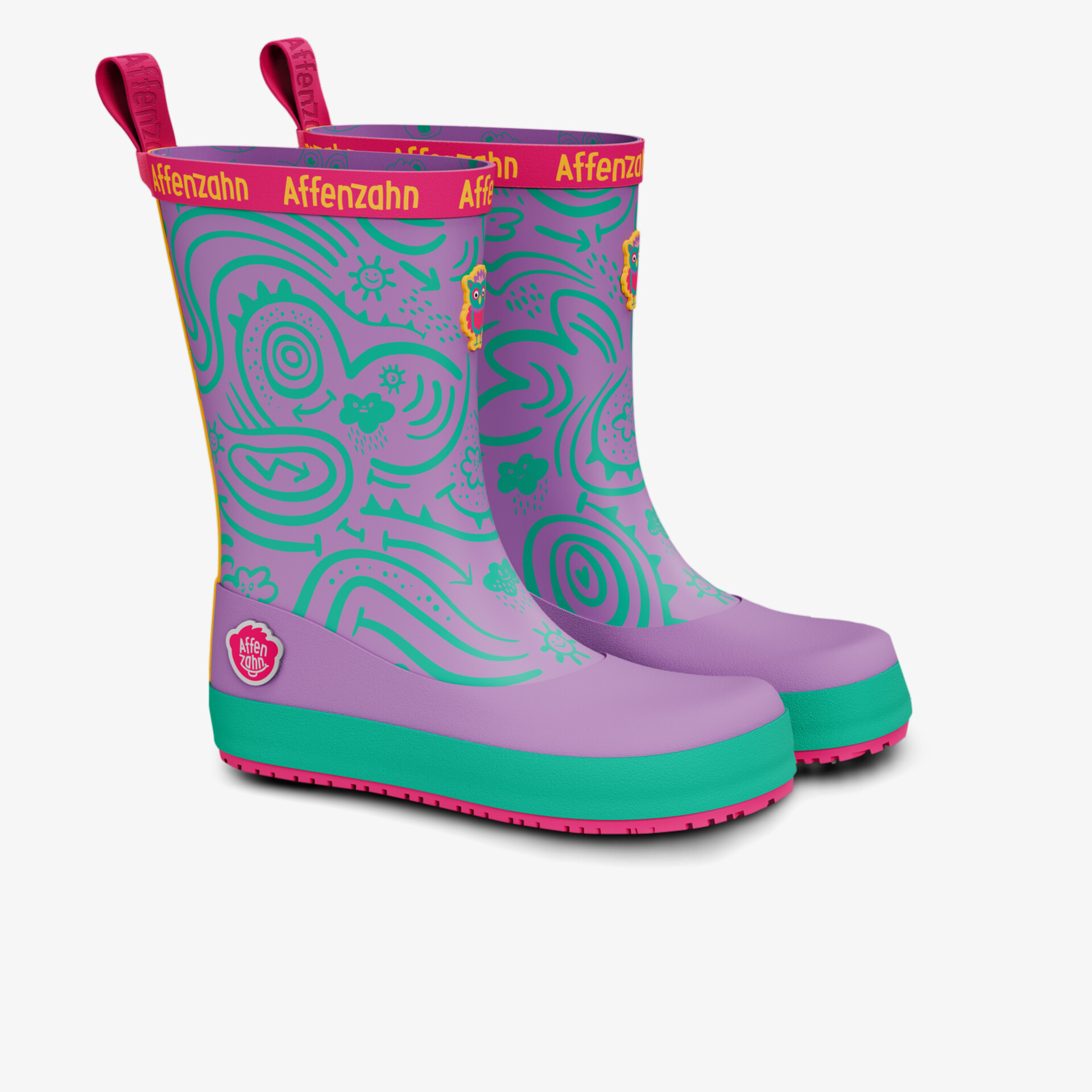 Robuster bunter Regenstiefel mit rutschfester Sohle, bequem und einfach anzuziehen