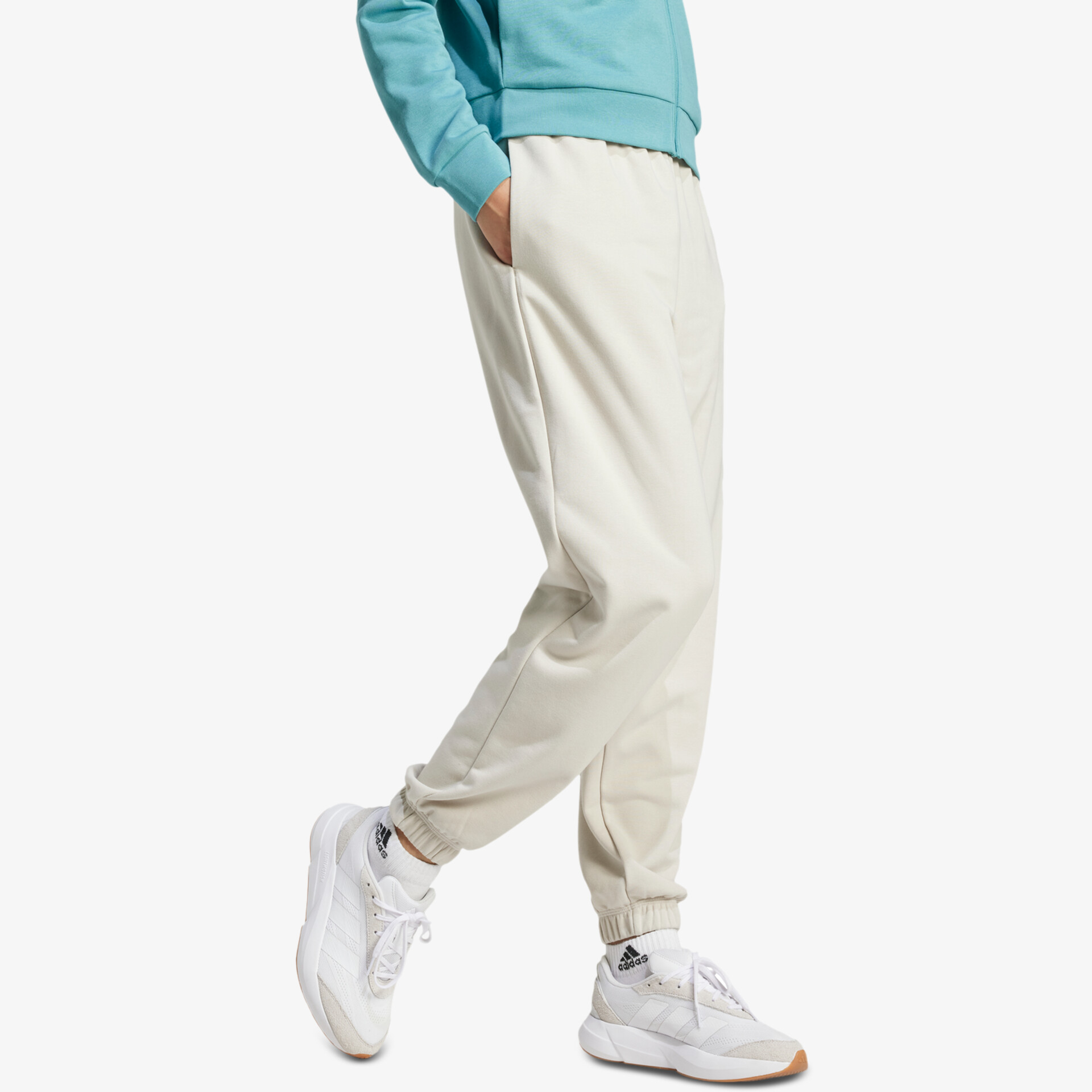 Bequeme freizeithose mit elastischem bund und lässigem schnitt aus weichem material für sportlichen stil