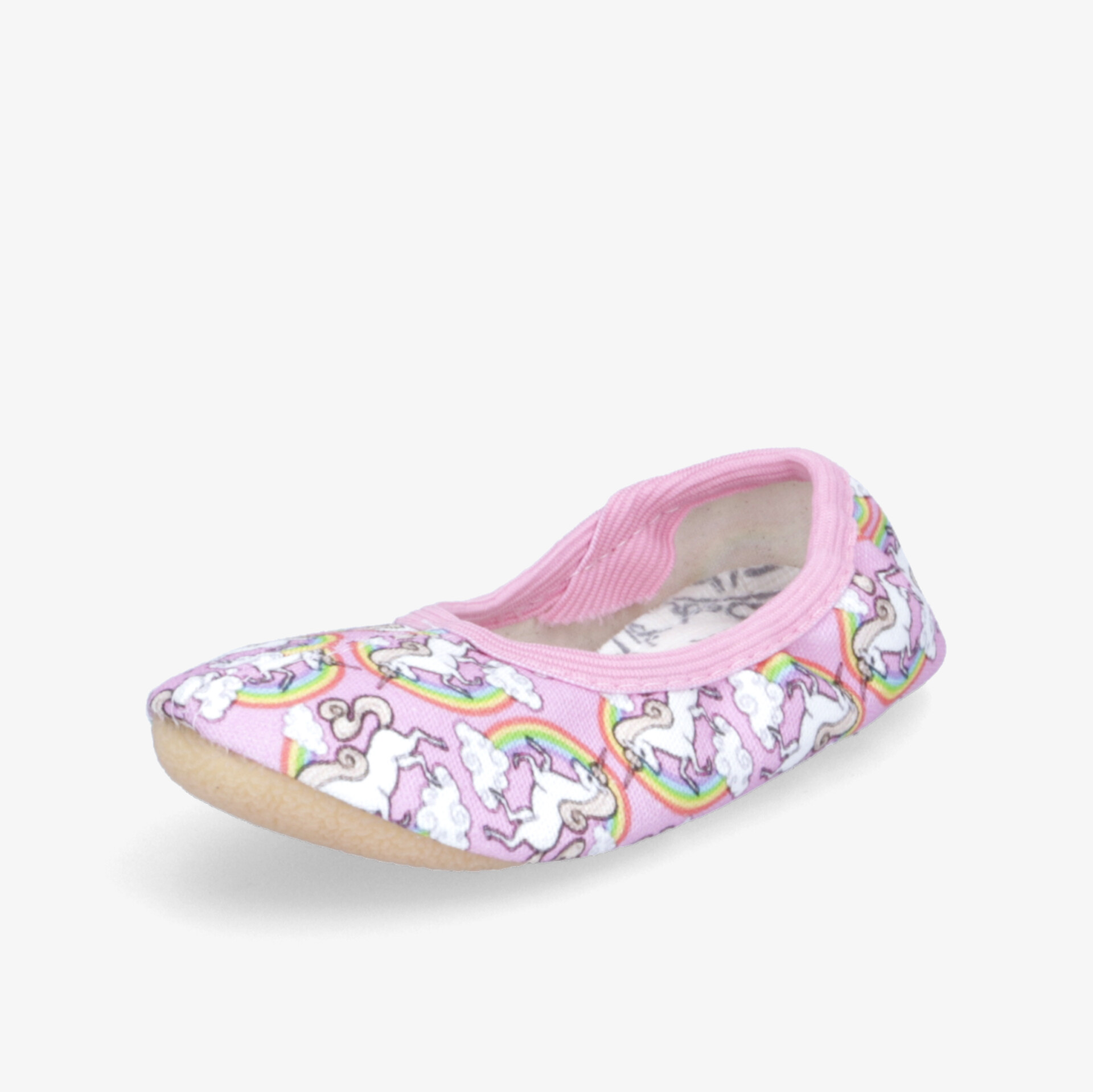 Bequeme, rutschfeste Hausschuhe mit buntem Einhorn-Design und fester Sohle