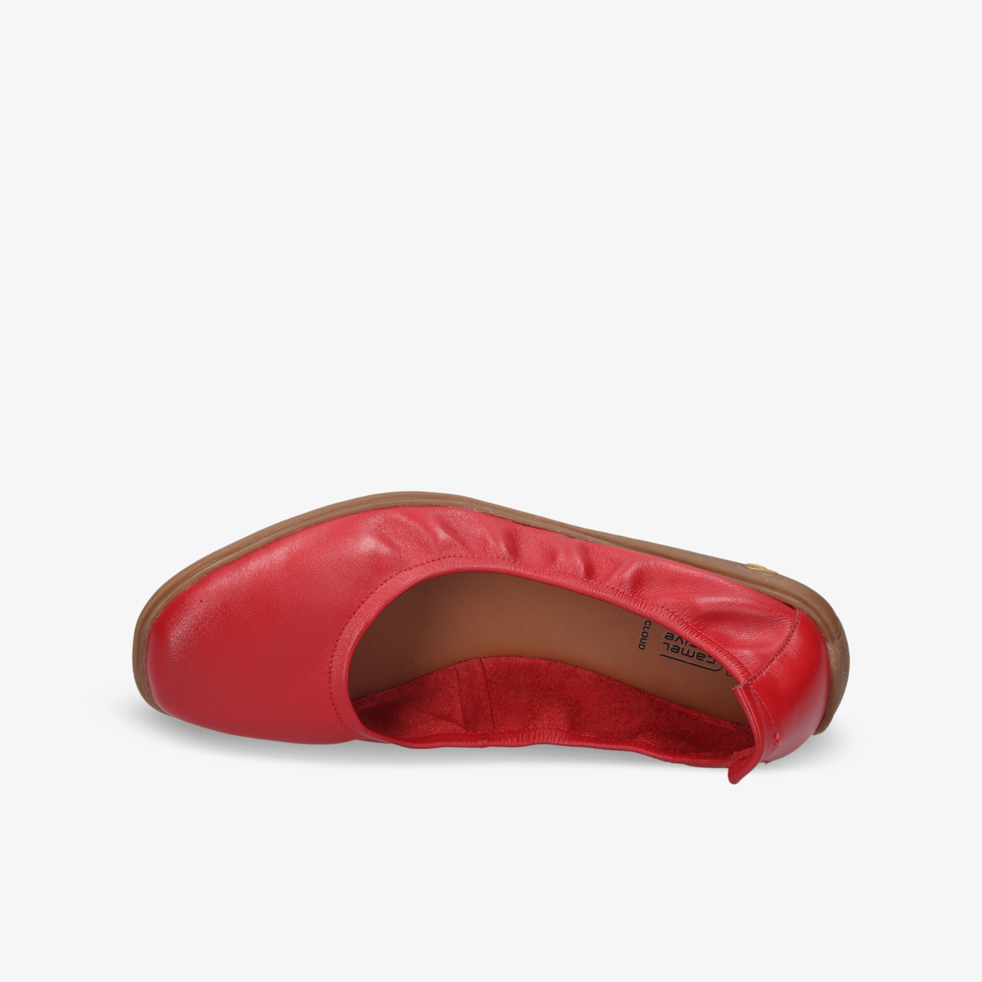 Roter Ballerina-Slipper mit elastischem Einstieg und weichem Material, bequem und rutschfest, Draufsicht