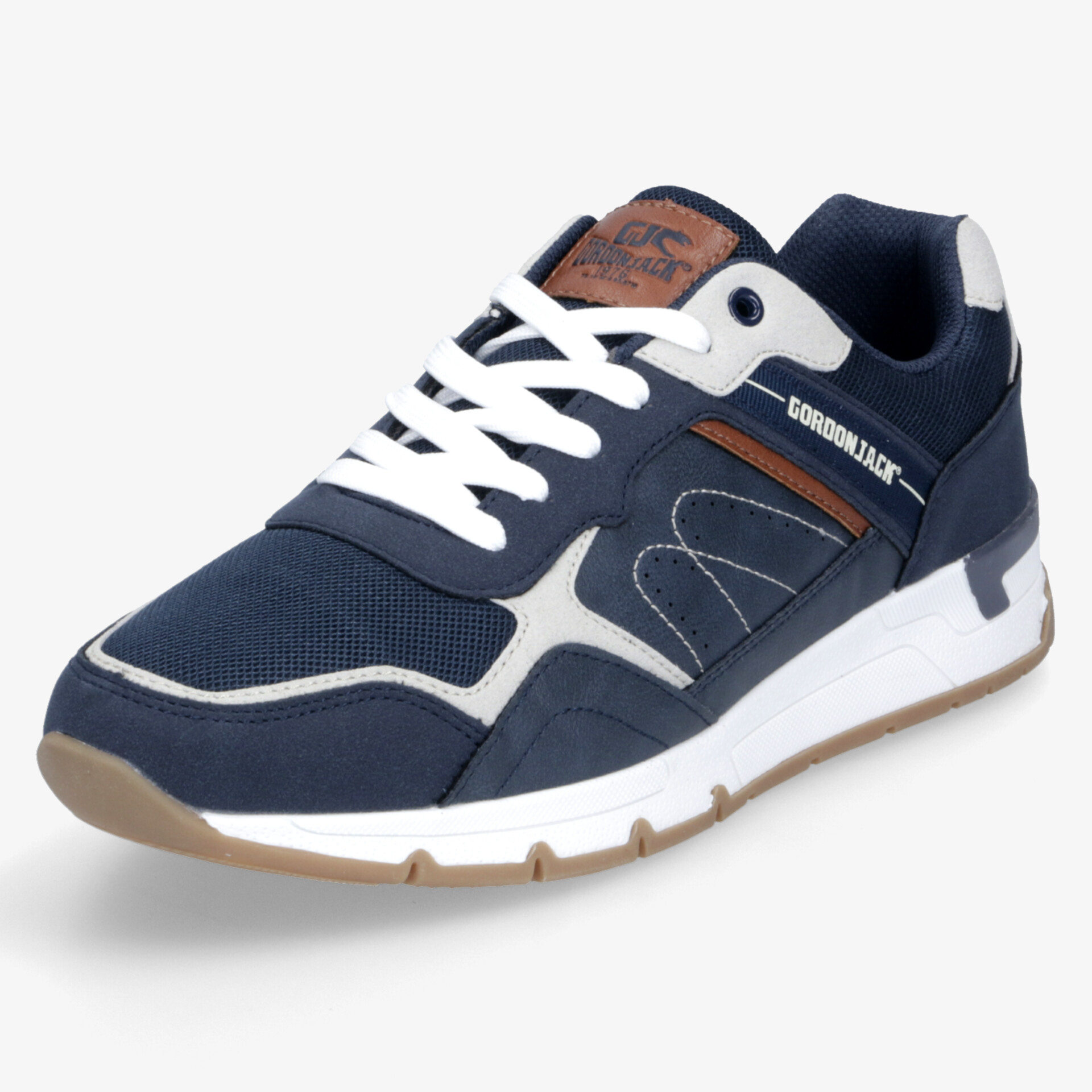 Leichter, sportlicher Schuh in Blau und Weiß mit flexiblem, atmungsaktivem Material und robuster Sohle