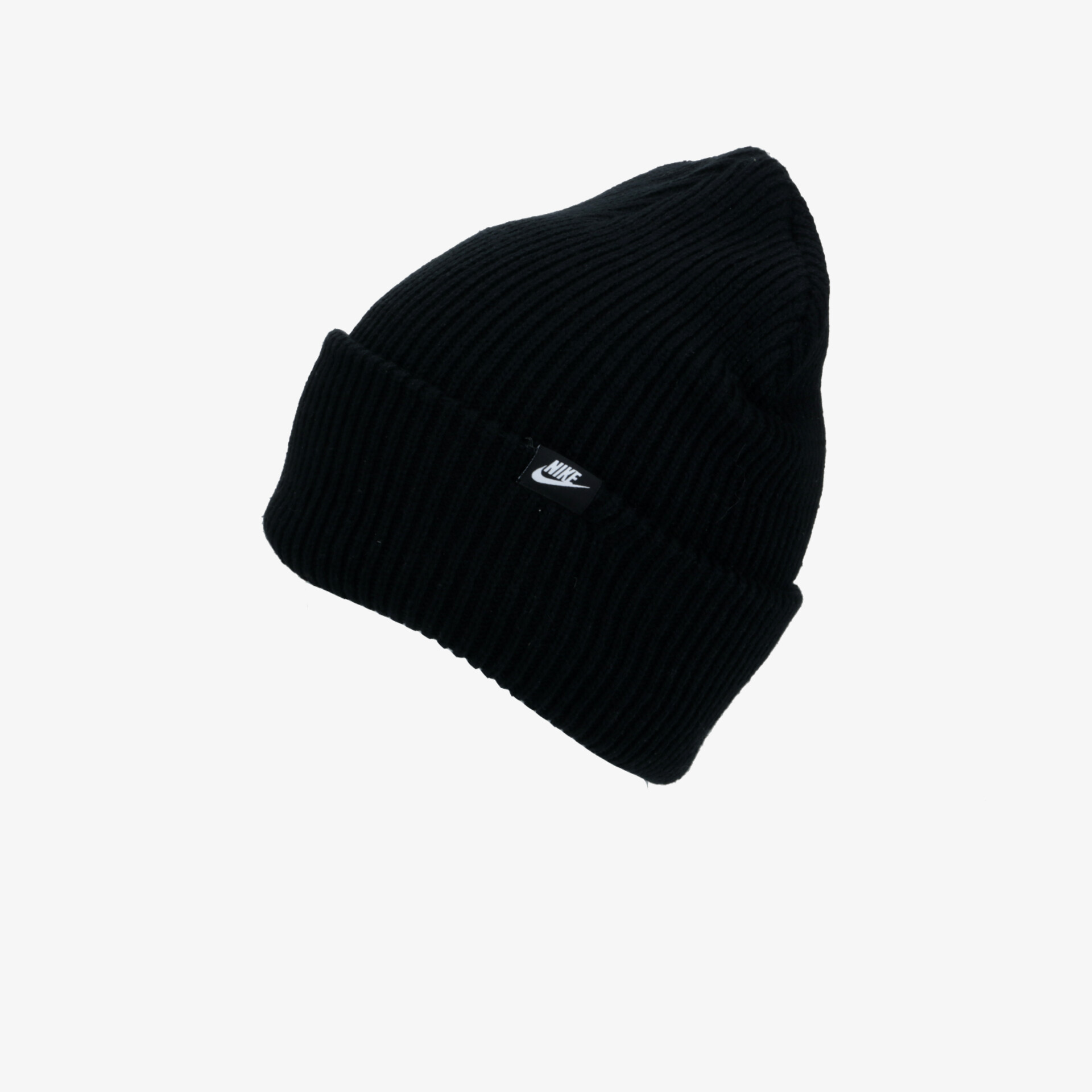 Schwarze Strickmütze mit Nike Logo, warmes und elastisches Material für angenehmen Tragekomfort