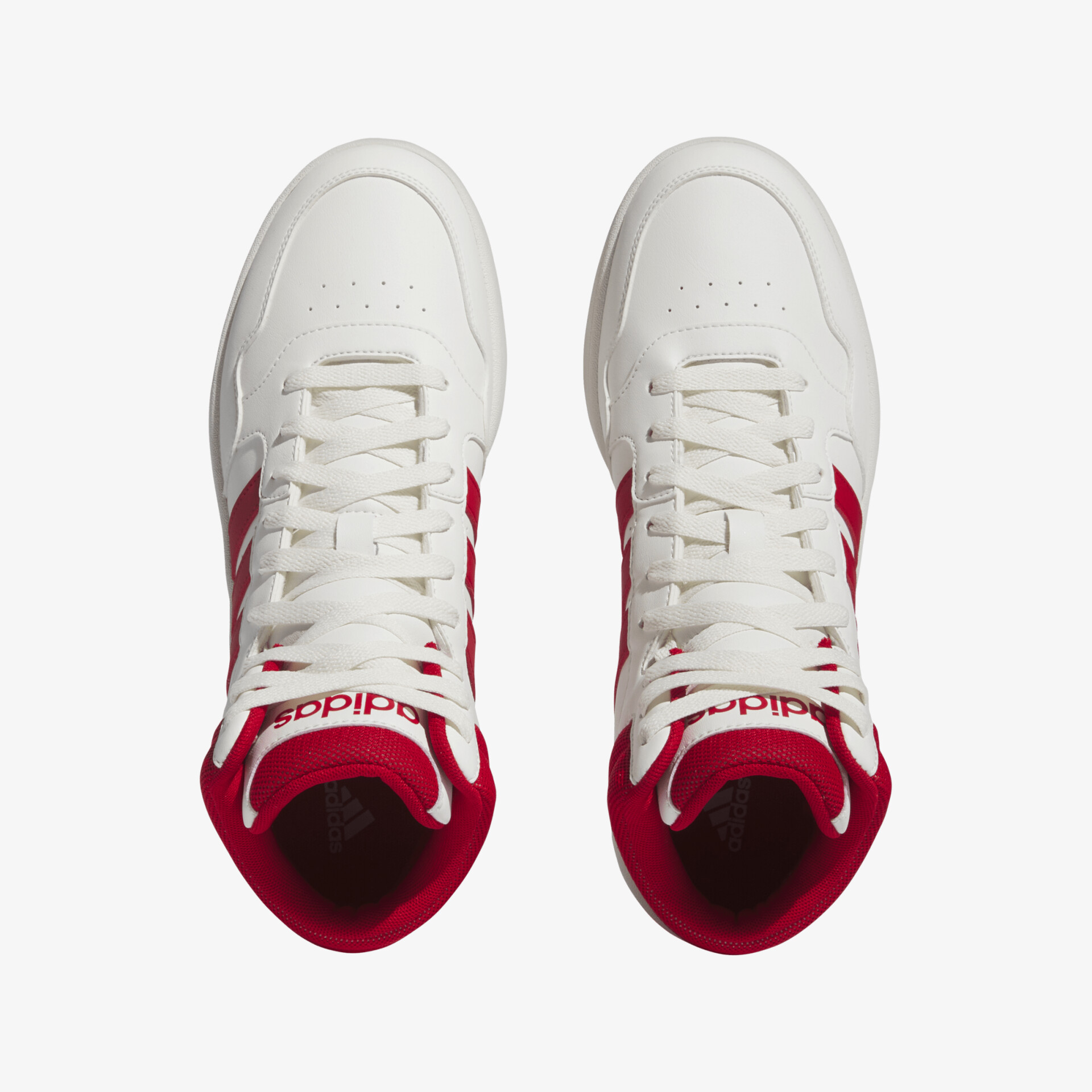 Stylische weiße Sneaker mit roten Akzenten und hohem Schaft für optimalen Halt und Komfort.