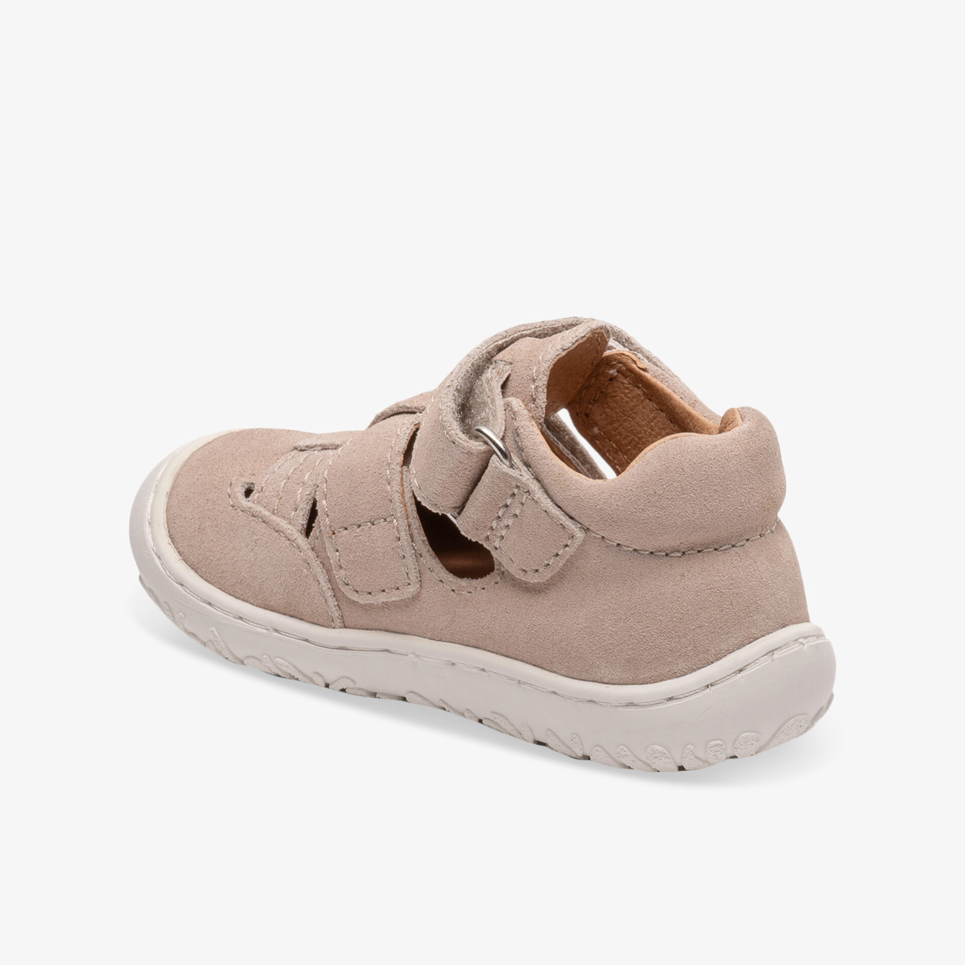 Bequemer beiger Schuh mit verstellbaren Klettverschlüssen und flexibler Sohle, ideal für komfortables Tragen