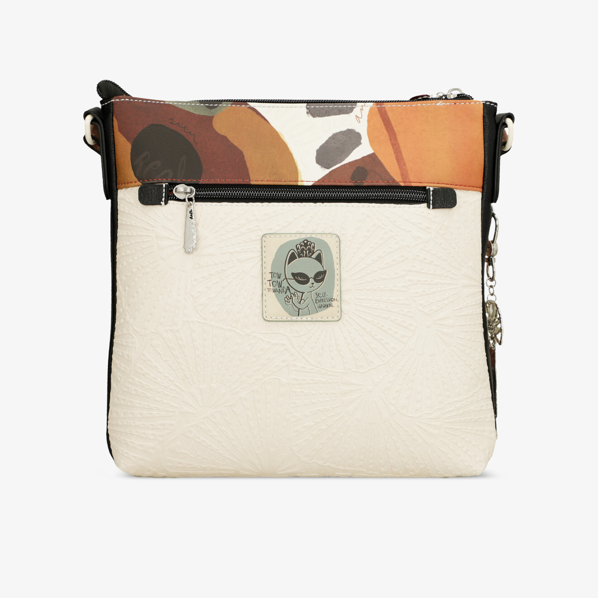 Mehrfarbige Umhängetasche mit Reißverschluss in kompakter, strapazierfähiger Ausführung perfekt für Alltag und Freizeit