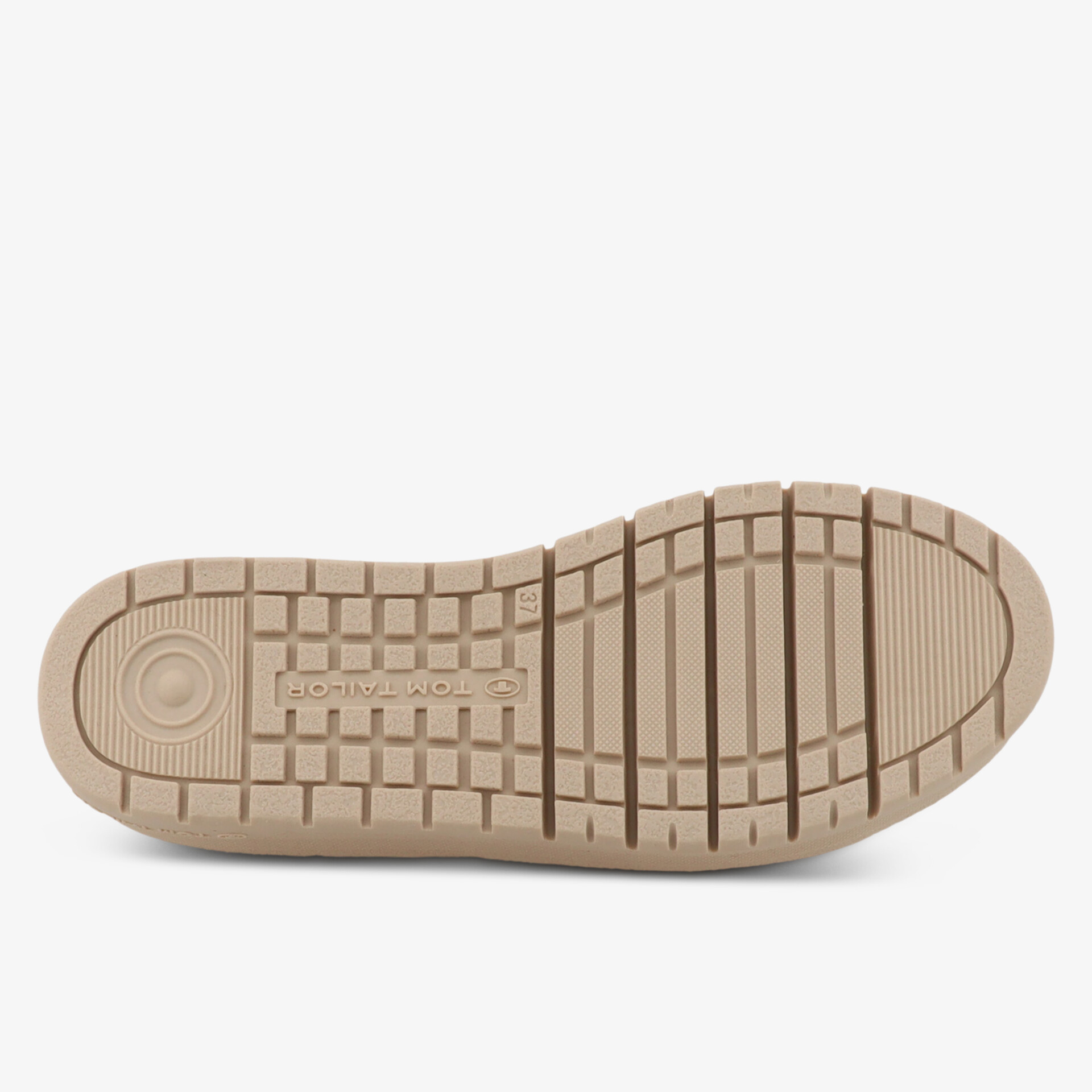 Beige Schuhsohle mit langlebigem, rutschfestem Profil für sicheren Halt und Komfort