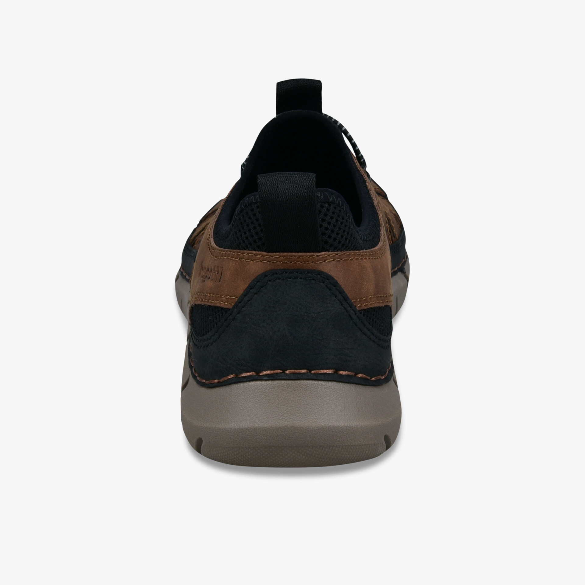 Rückansicht eines robusten, komfortablen Schuhs mit stabiler Sohle und hochwertiger Verarbeitung