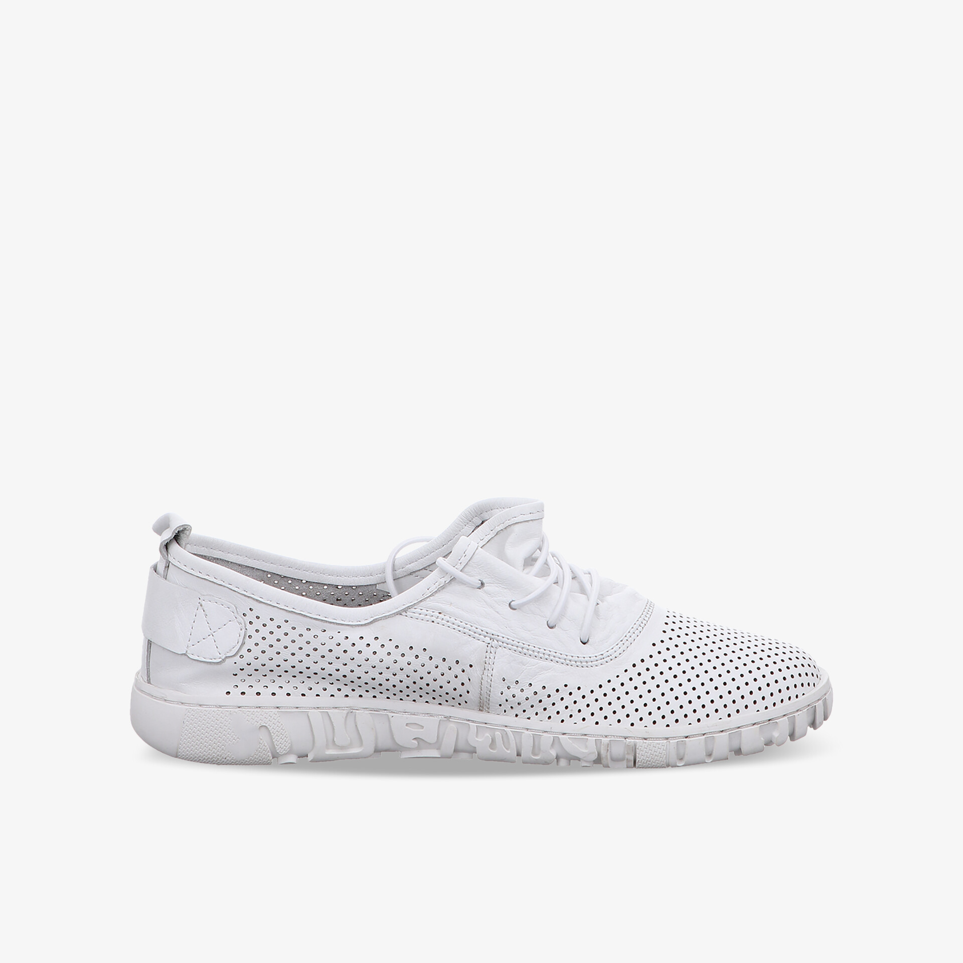 Weißer leichter Schuh mit perforiertem Design und flexibler Sohle für optimalen Komfort und Atmungsaktivität