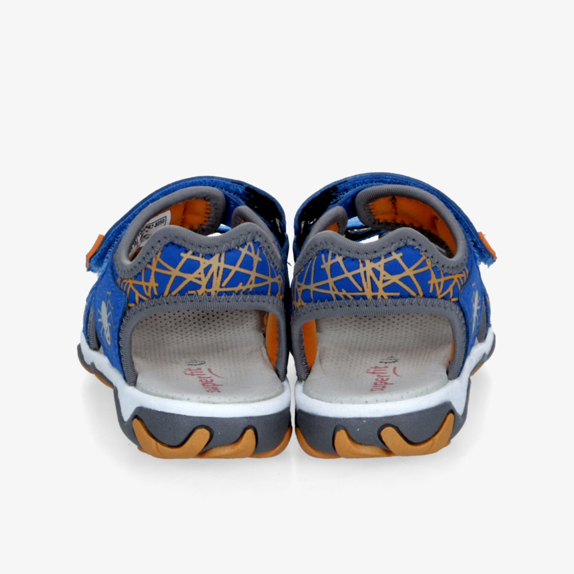 Robuste und bequeme Sportsandale in Blau mit verstellbarem Riemen und rutschfester Sohle, Rückansicht