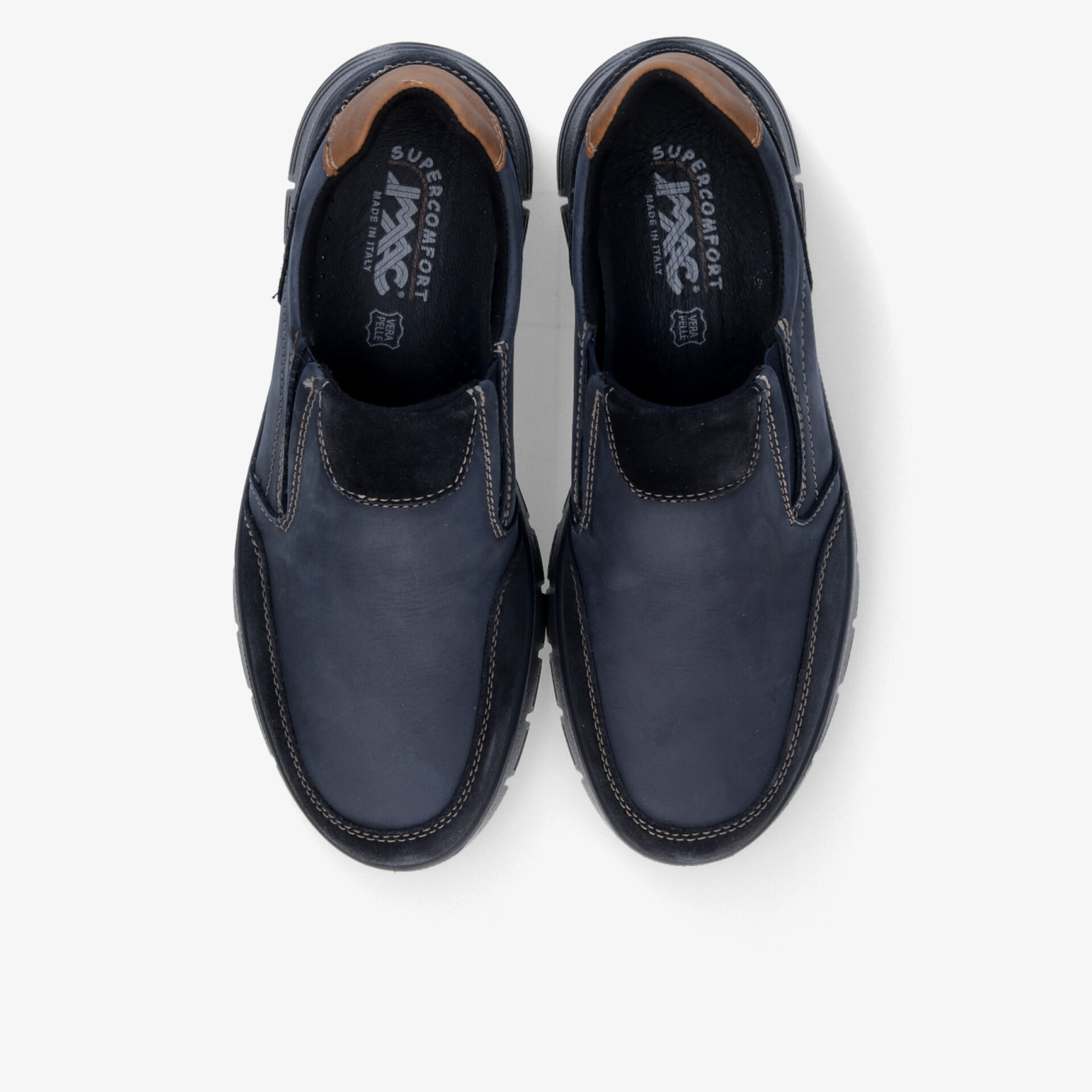 Schwarze Halbschuhe aus Leder in Paaransicht, robust und komfortabel mit rutschfester Sohle