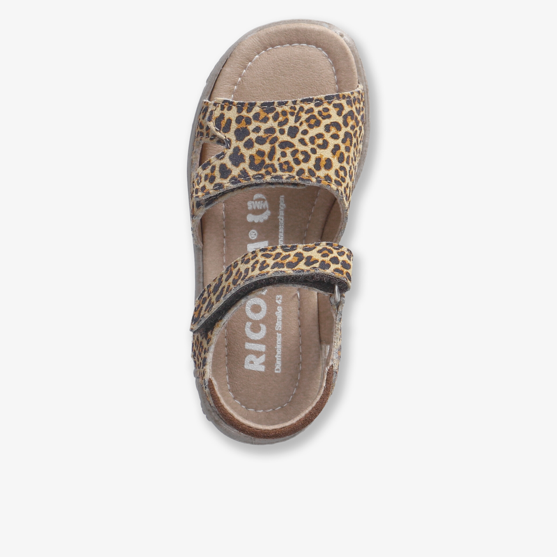 Bequeme Sandale mit modischem Leopardenmuster und verstellbarem Klettverschluss, gepolsterte Innensohle