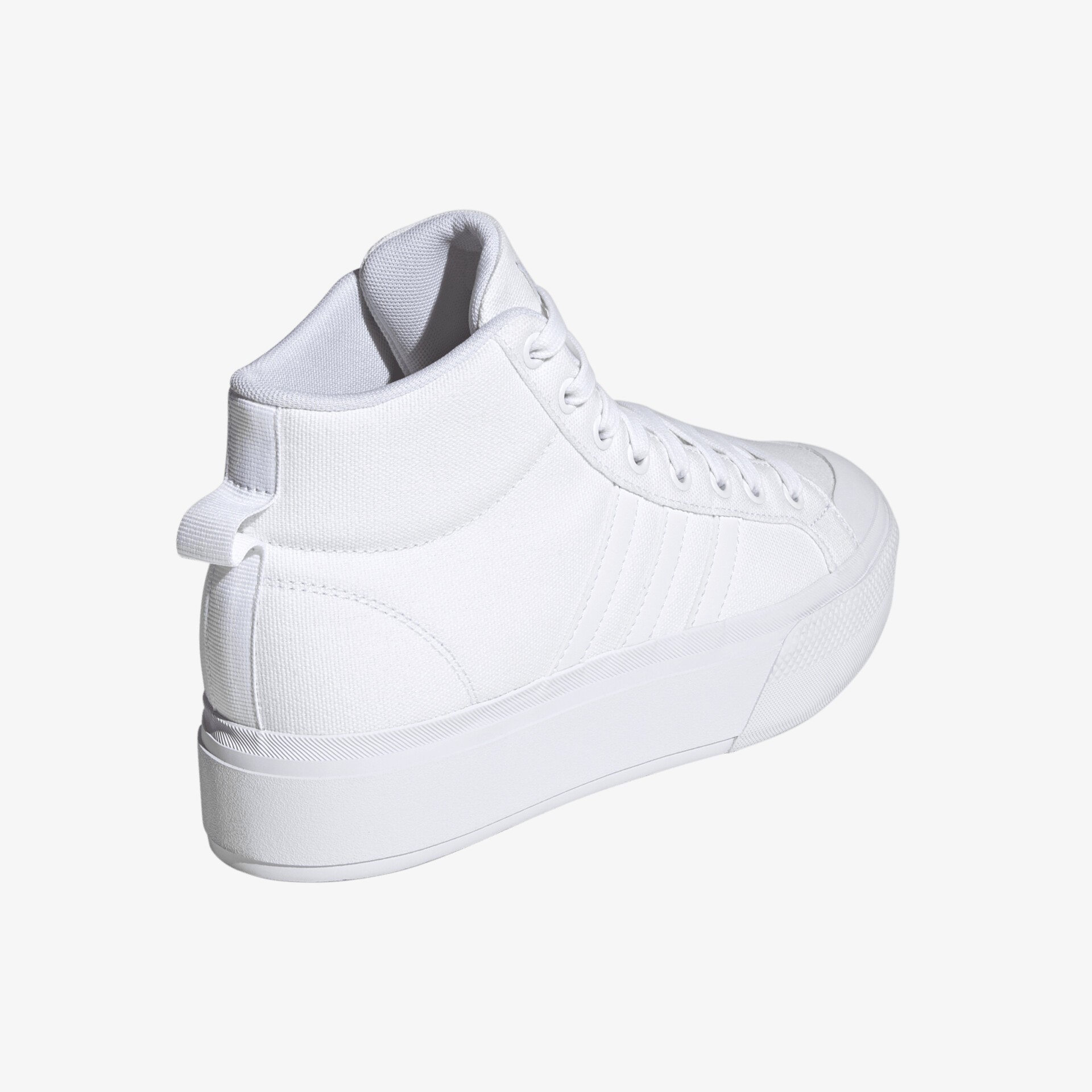 Moderner weißer Sneaker mit hoher Plateau-Sohle und trendigem High-Top-Design für stilvollen, lässigen Look.