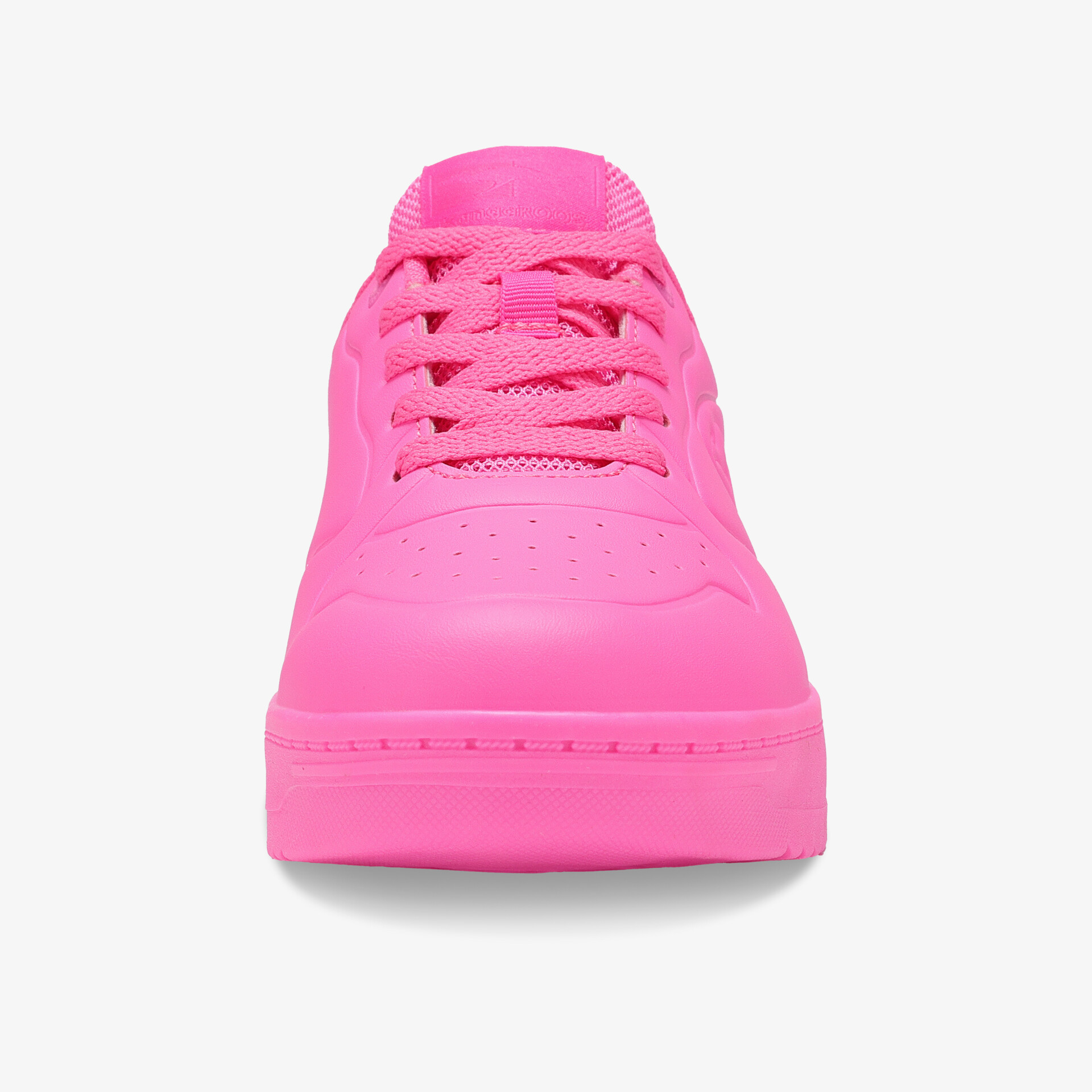 Leuchtend pinker Sneaker mit stabiler Sohle und bequemer, sportlicher Passform in Frontansicht