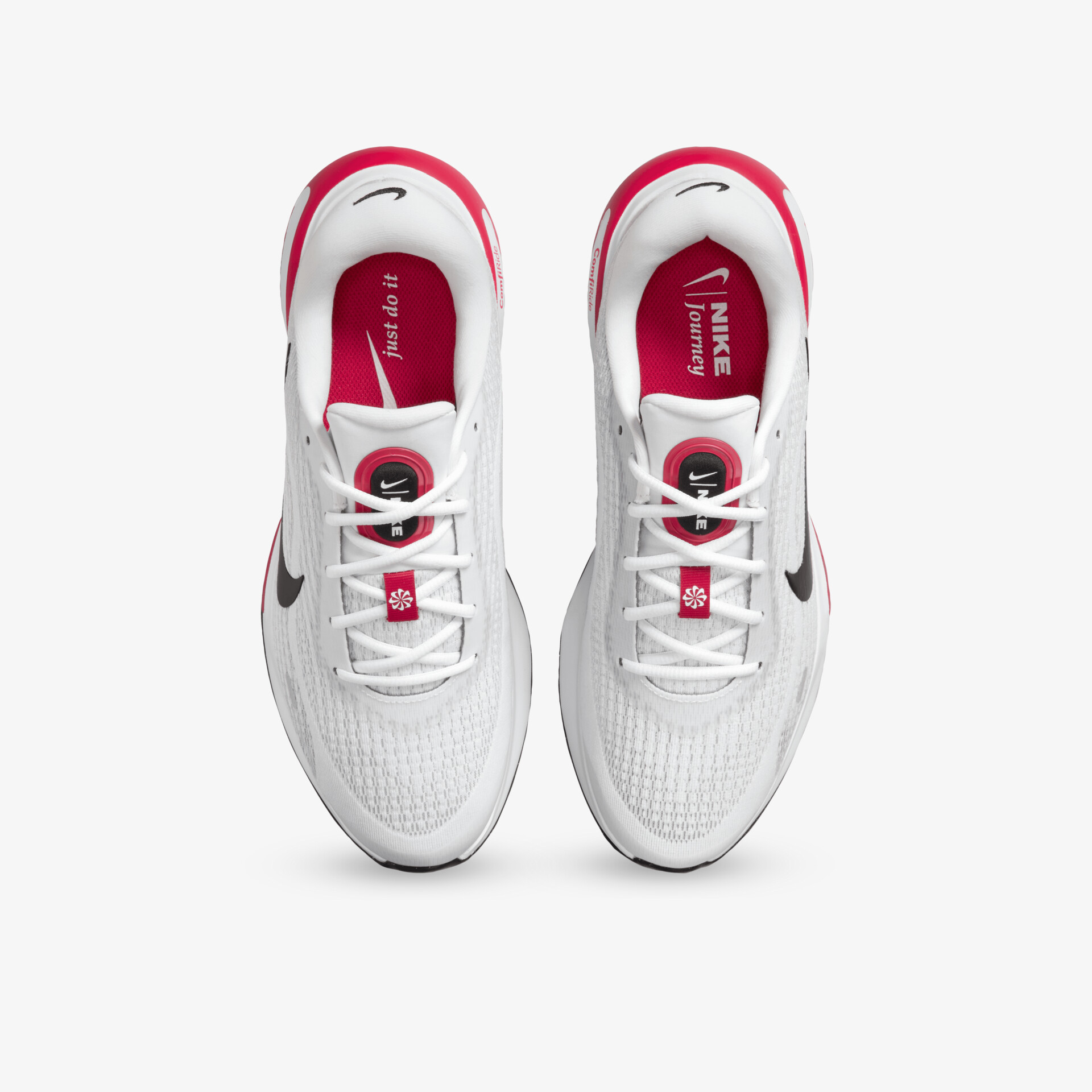 Weißer, leichter Sneaker mit roten Akzenten für sportlichen Komfort und optimale Dämpfung