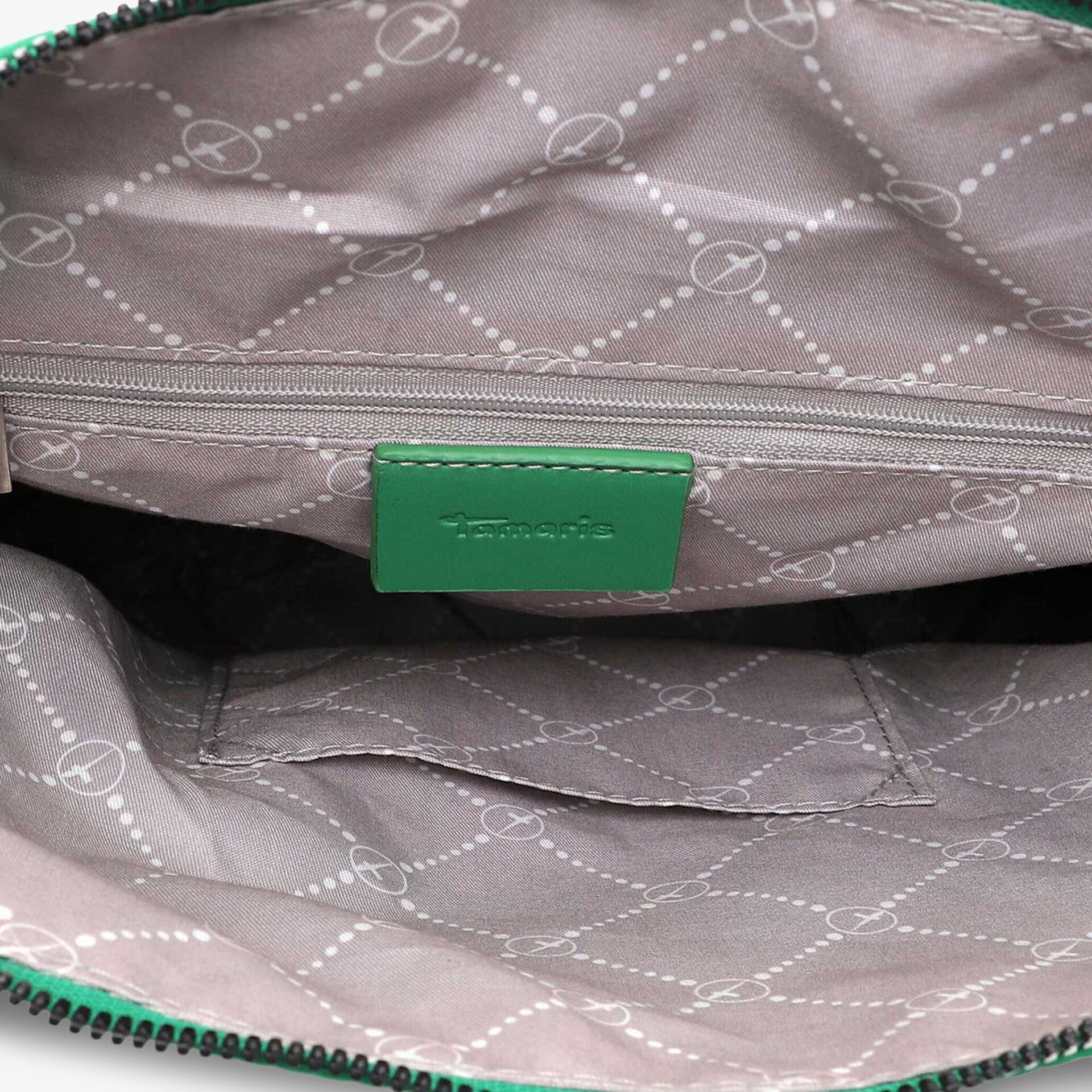 Hochwertige Tasche mit elegantem Reißverschlussfach und dekorativem Innenfutter für praktische Aufbewahrung