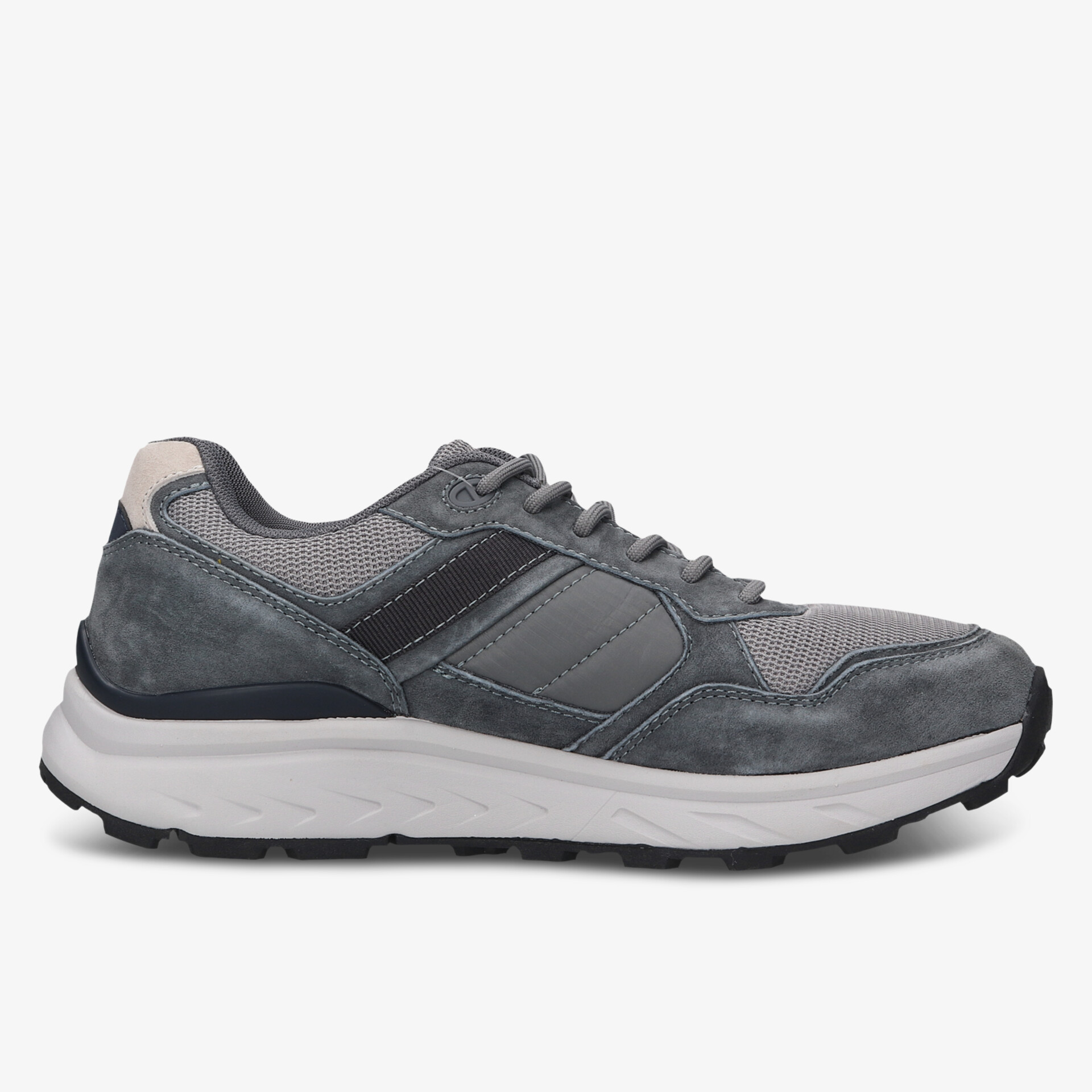 Grauer Sneaker mit robustem Design und bequemer Passform für den Alltag.