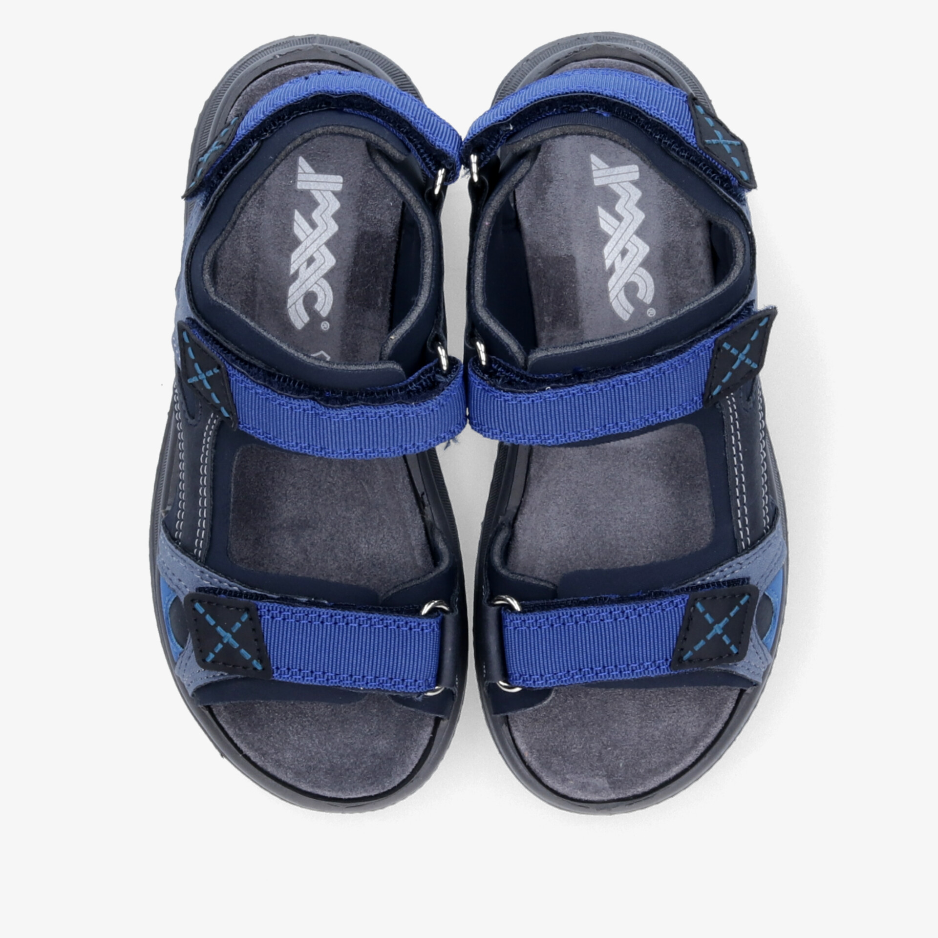 Sportliche blaue Sandalen mit verstellbaren Klettverschlüssen, atmungsaktiv und rutschfest für hohen Tragekomfort