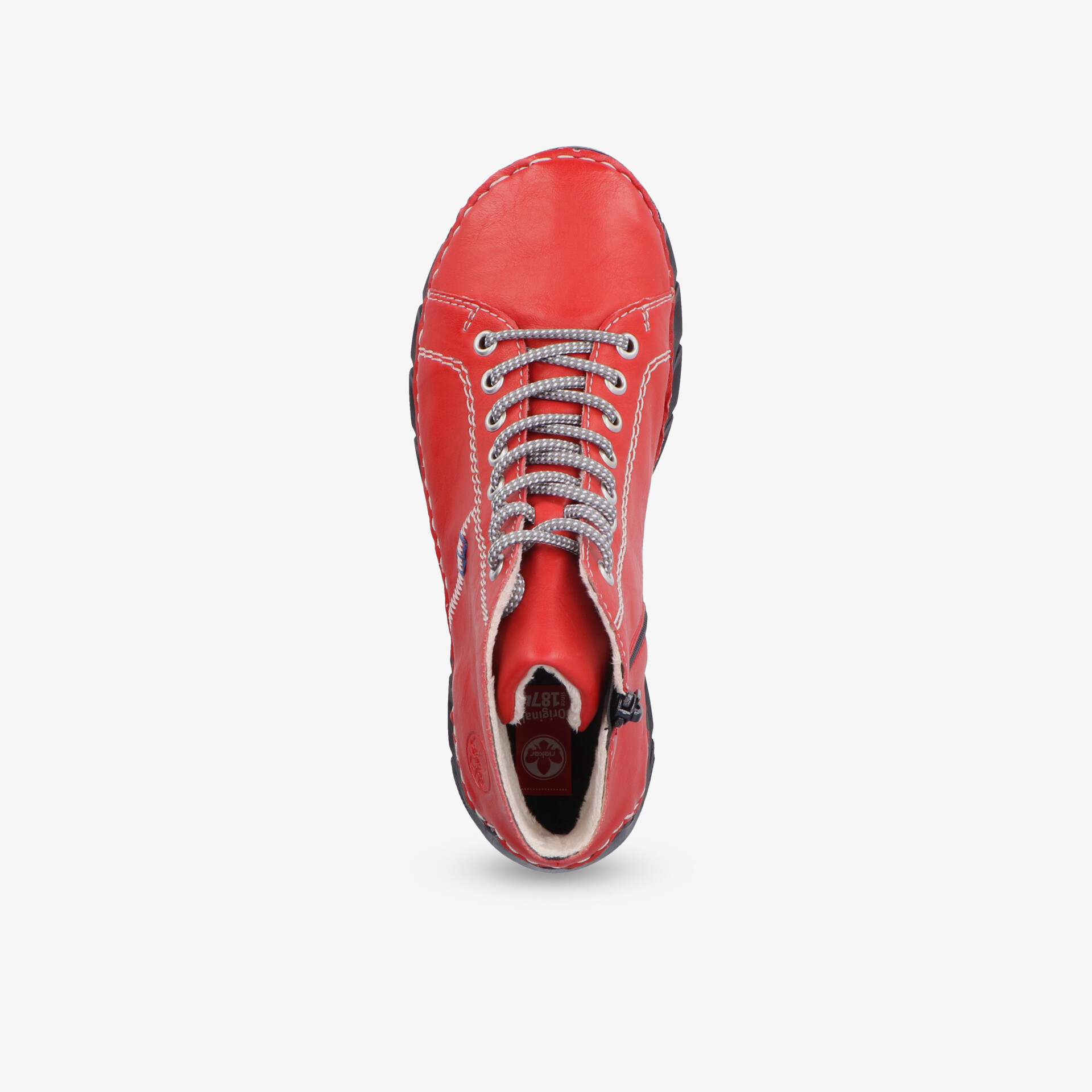 Roter Sneaker aus hochwertigem Leder mit komfortabler Schnürung und gepolstertem Einstieg, sportlicher Stil