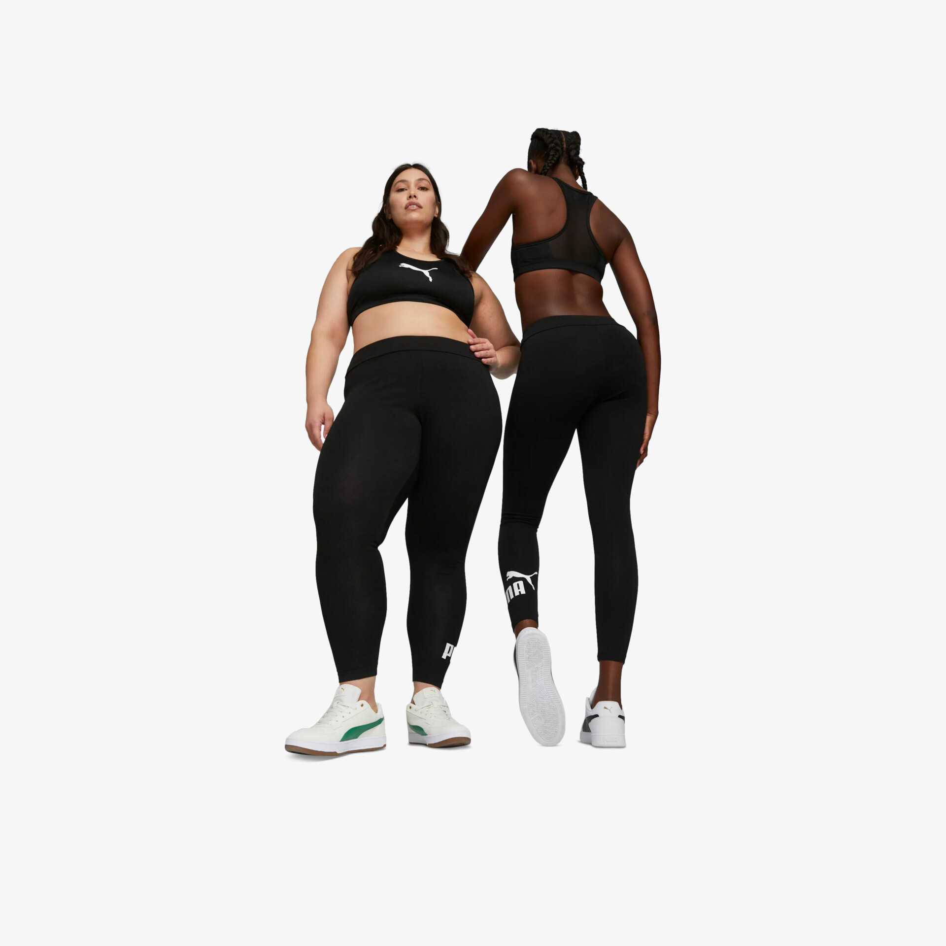 Schwarze Leggings mit hohem Tragekomfort und elastischem, atmungsaktivem Material, ideal für sportliche Aktivitäten
