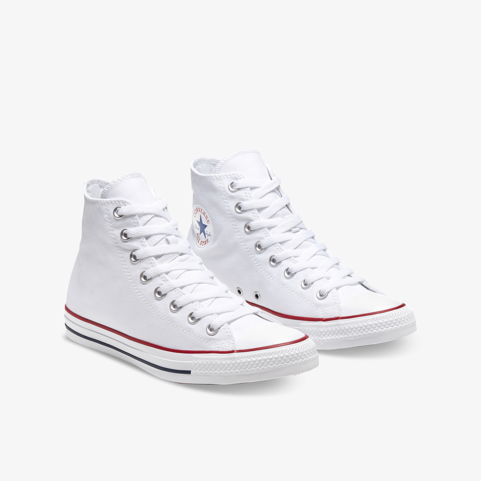 Weißes High-Top Sneaker Paar mit robustem Gummisohle und bequemer Passform, modernes und klassisches Design