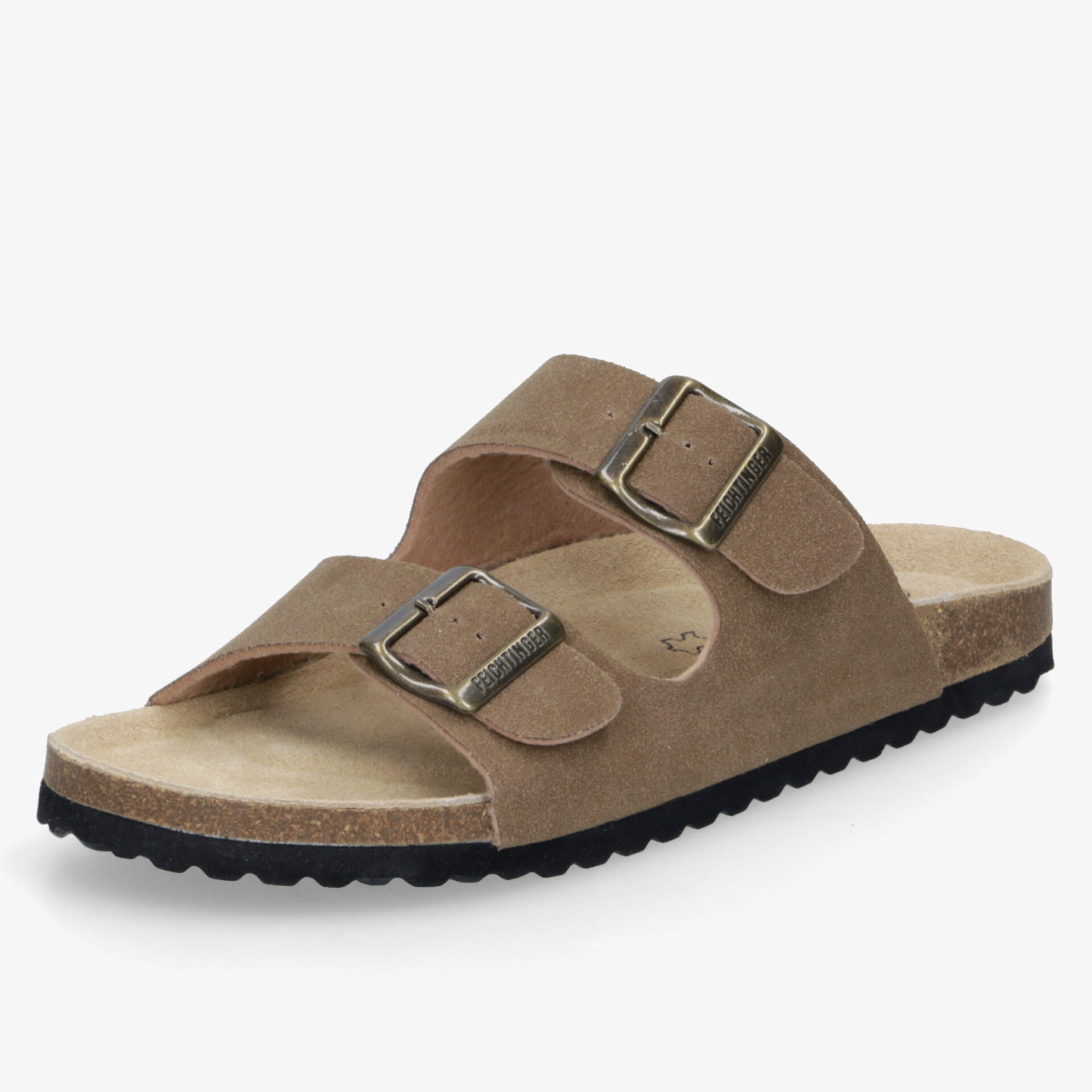 Bequeme braune Hausschuhe mit verstellbaren Schnallen und ergonomischem Fußbett, ideal für den Alltag