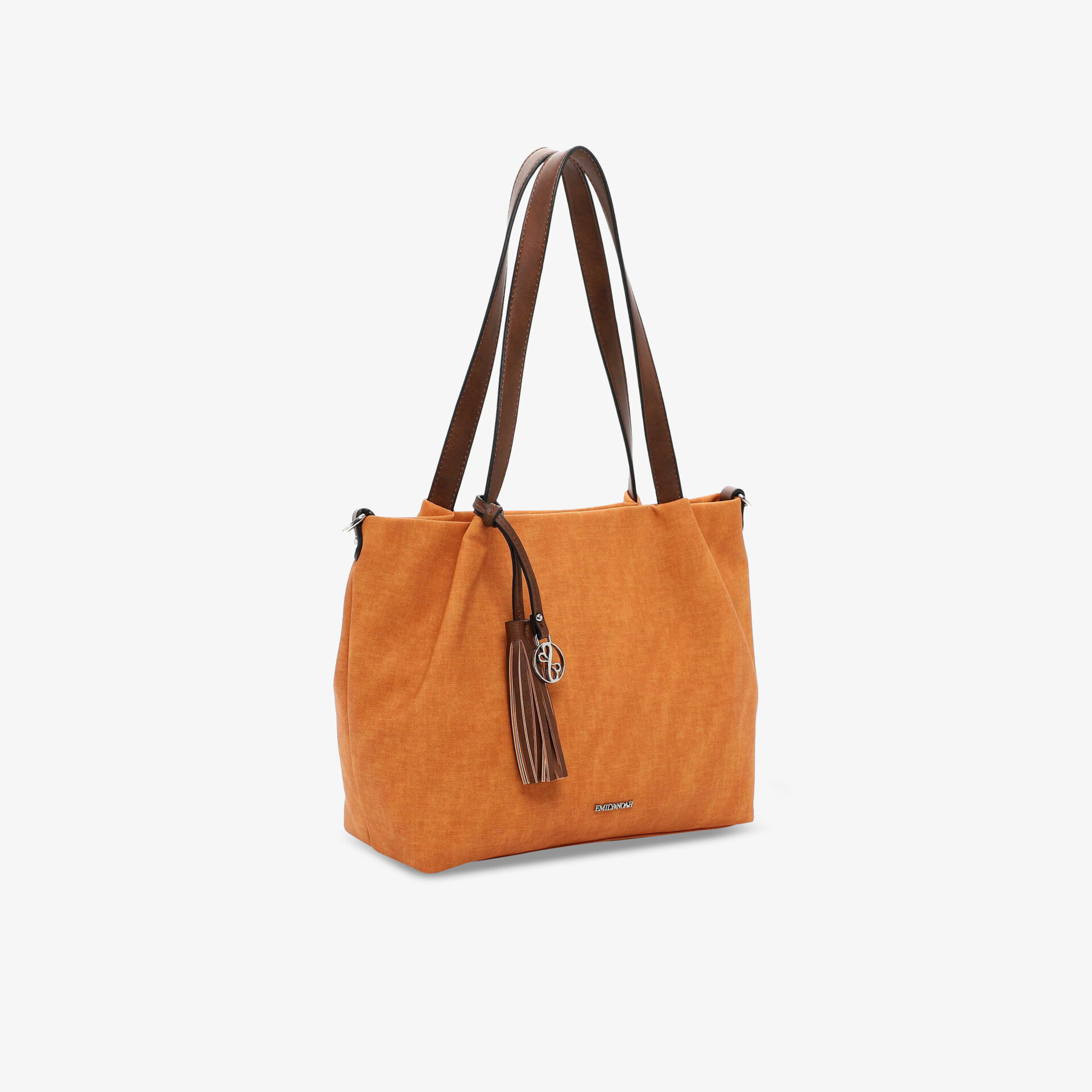 Modische orange Stofftasche mit robusten Trägern, geräumigem Innenraum und praktischem Design
