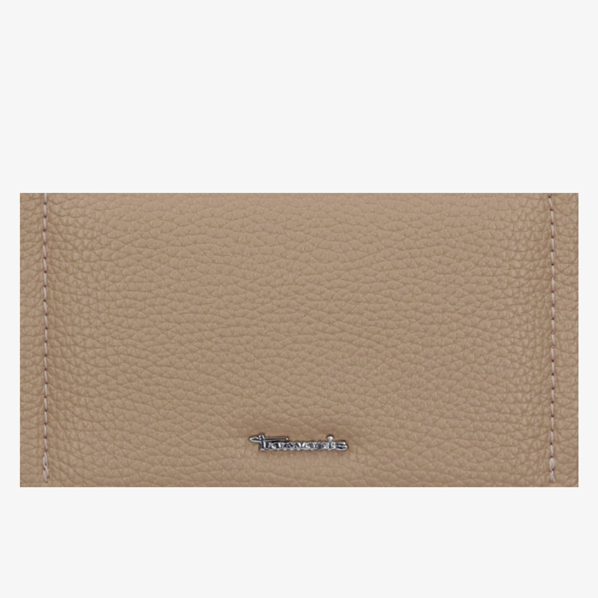 Elegantes beiges Portemonnaie aus hochwertigem Leder mit einem stilvollen und kompakten Design.