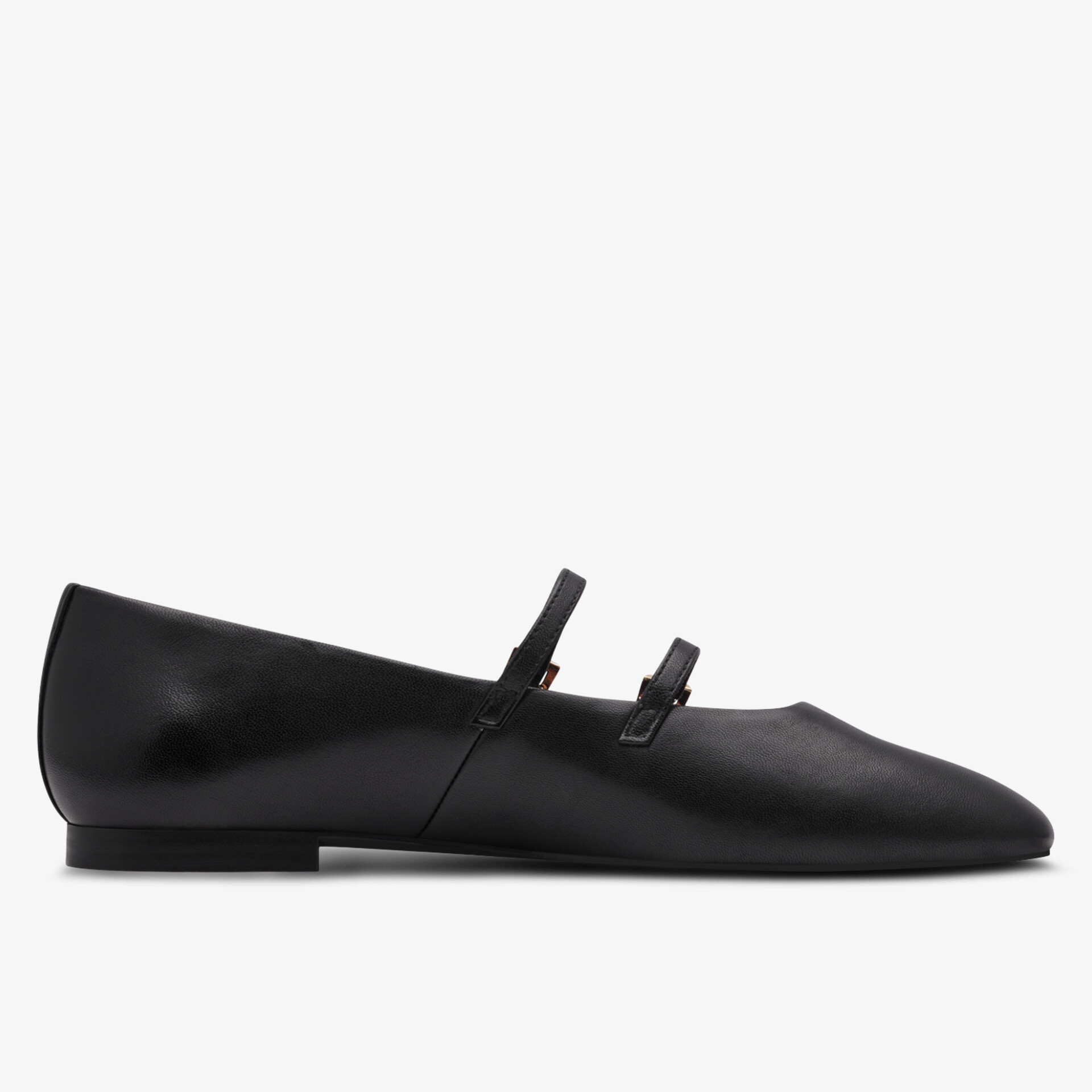 Schlichter spitz zulaufender Ballerina mit elastischen Riemen aus weichem Leder, flach und bequem