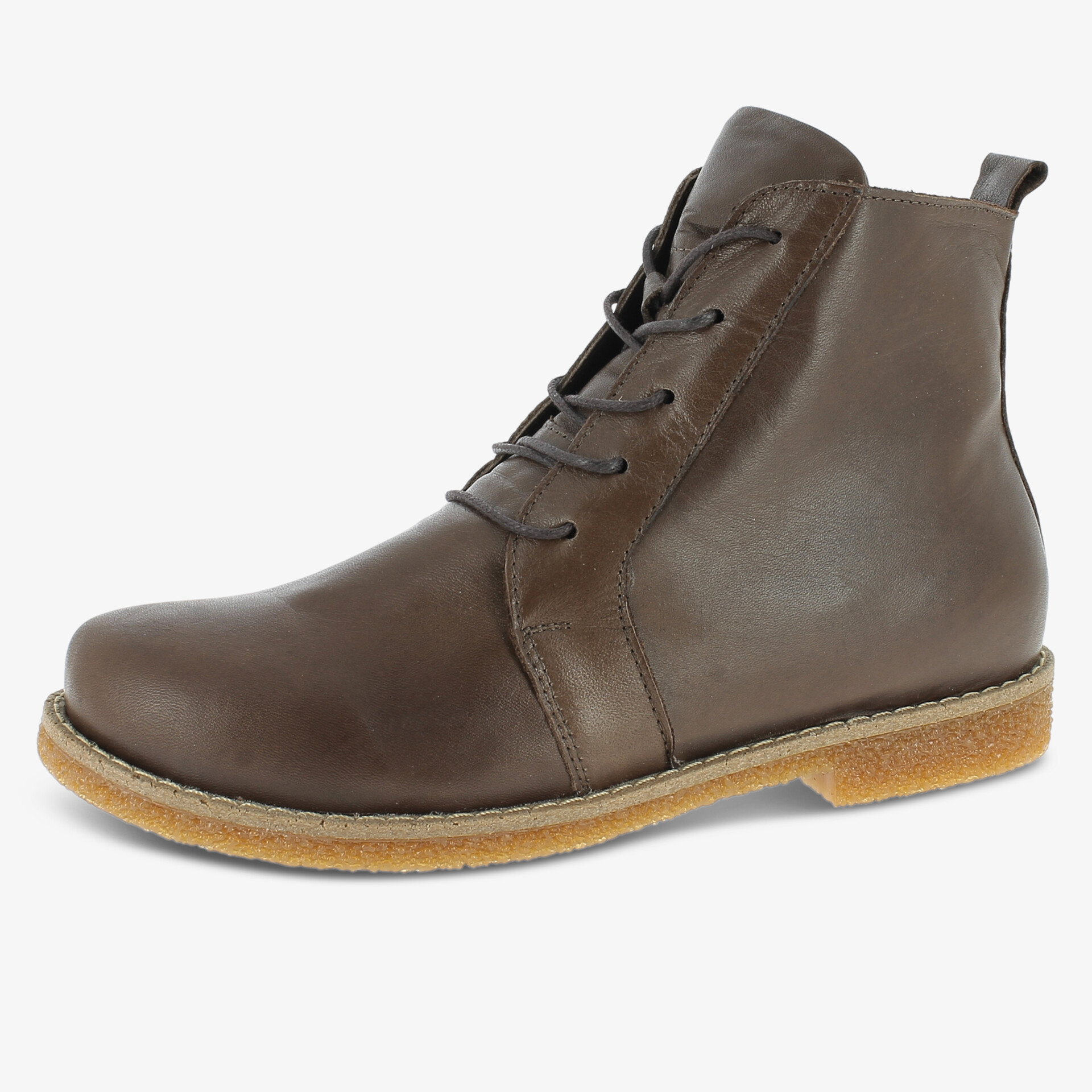 Brauner Leder-Stiefel mit robuster Sohle und bequemer Schnürung für vielseitigen und langlebigen Gebrauch