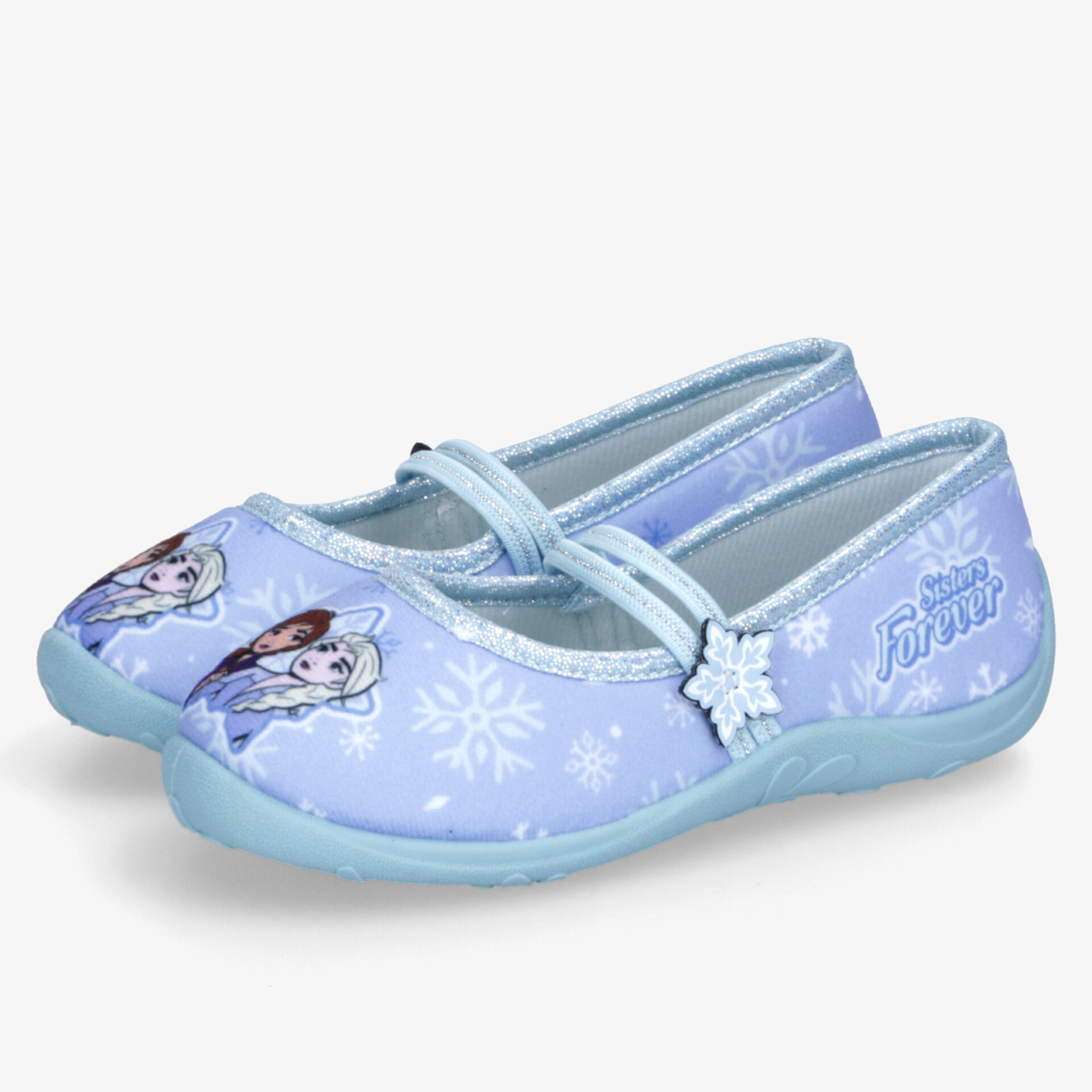Leichte hellblaue Kinderschuhe mit Frozen Motiv, verstellbarem Riemen und rutschfester Sohle für Komfort und sicheren Halt