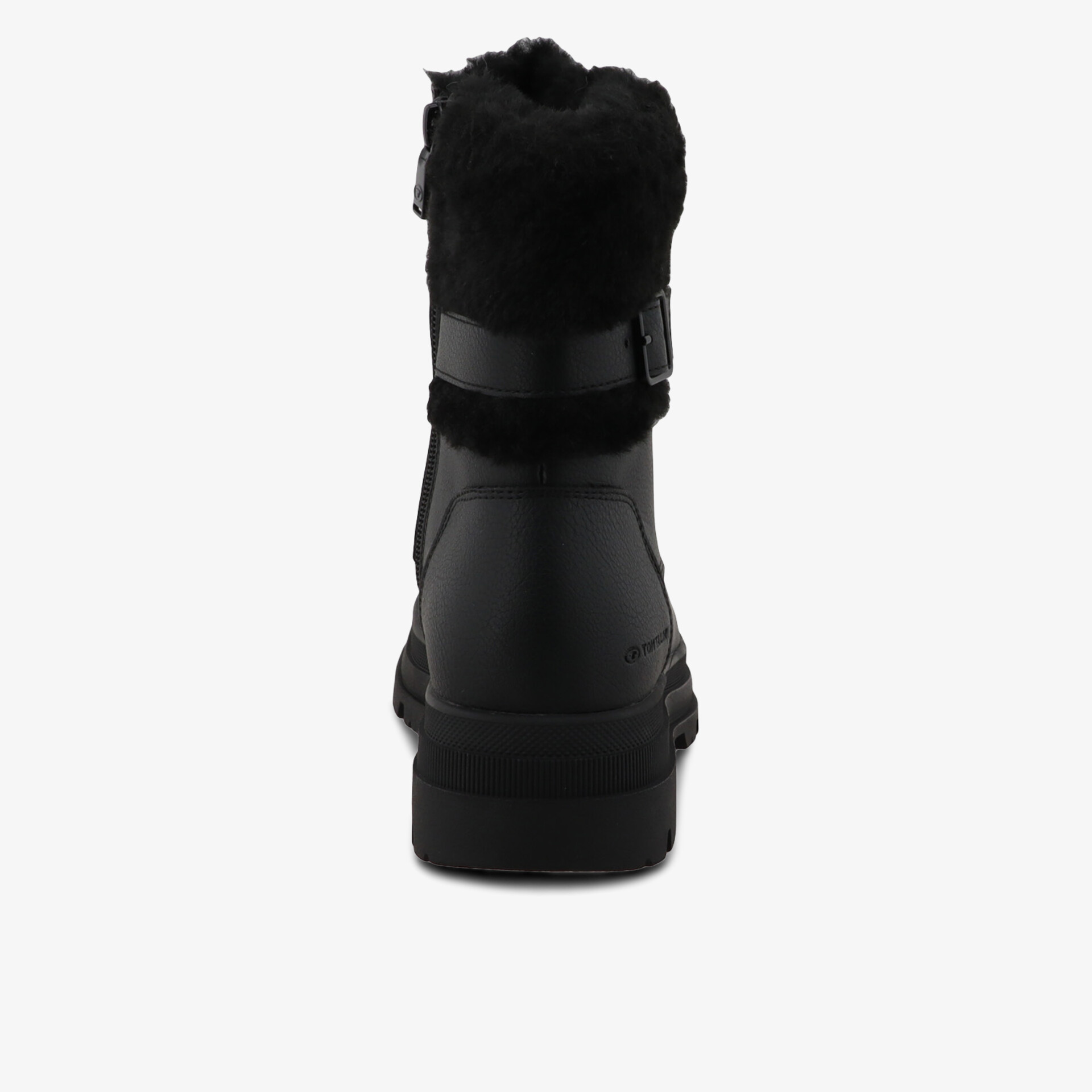 Stylischer schwarzer Winterstiefel mit warmem Futter und wasserabweisendem Material für kalte Tage.