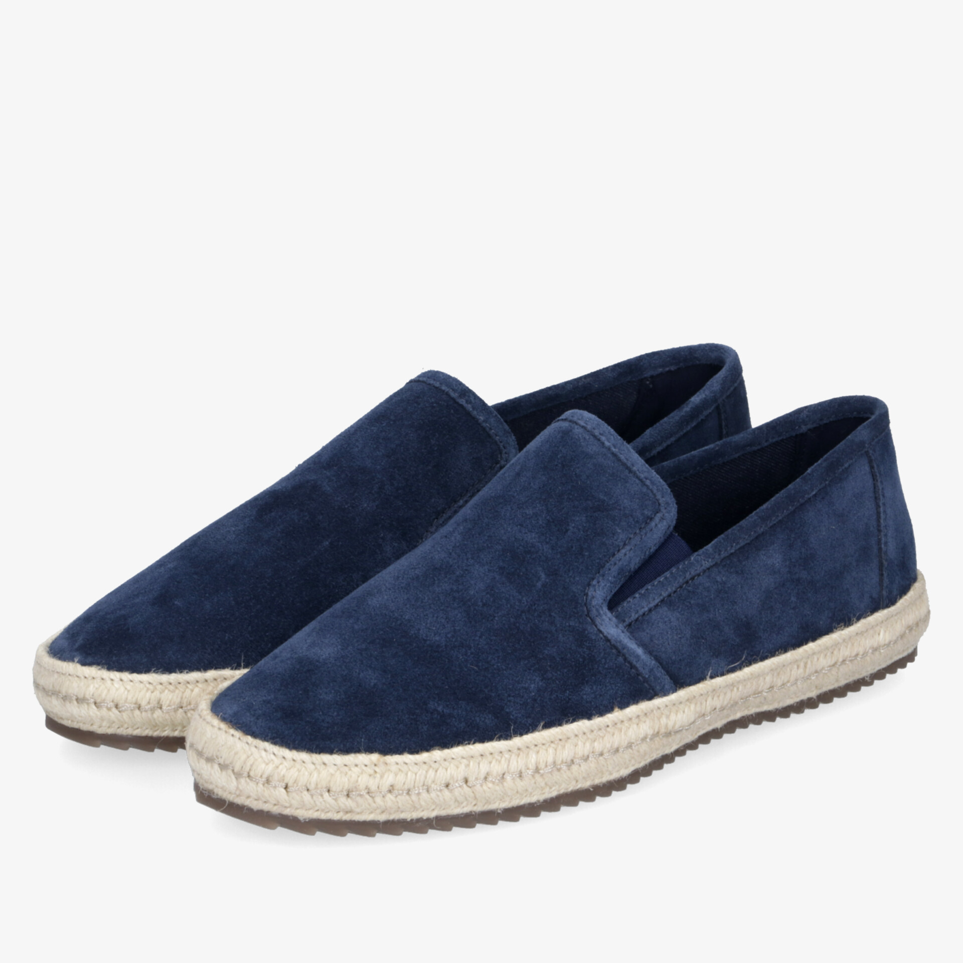 Blau Veloursleder Espadrilles mit rutschfester Sohle und bequemem Design für angenehmen Tragekomfort