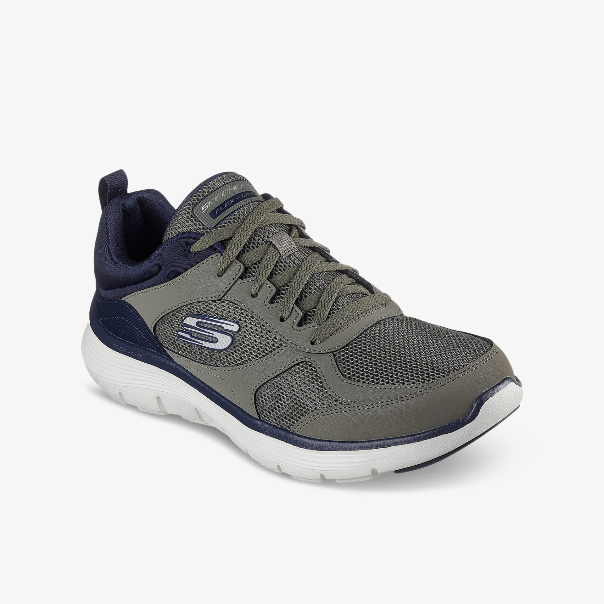 Leichter, atmungsaktiver Sportschuh in Grau und Blau mit flexiblem Sohlenprofil und komfortabler Passform