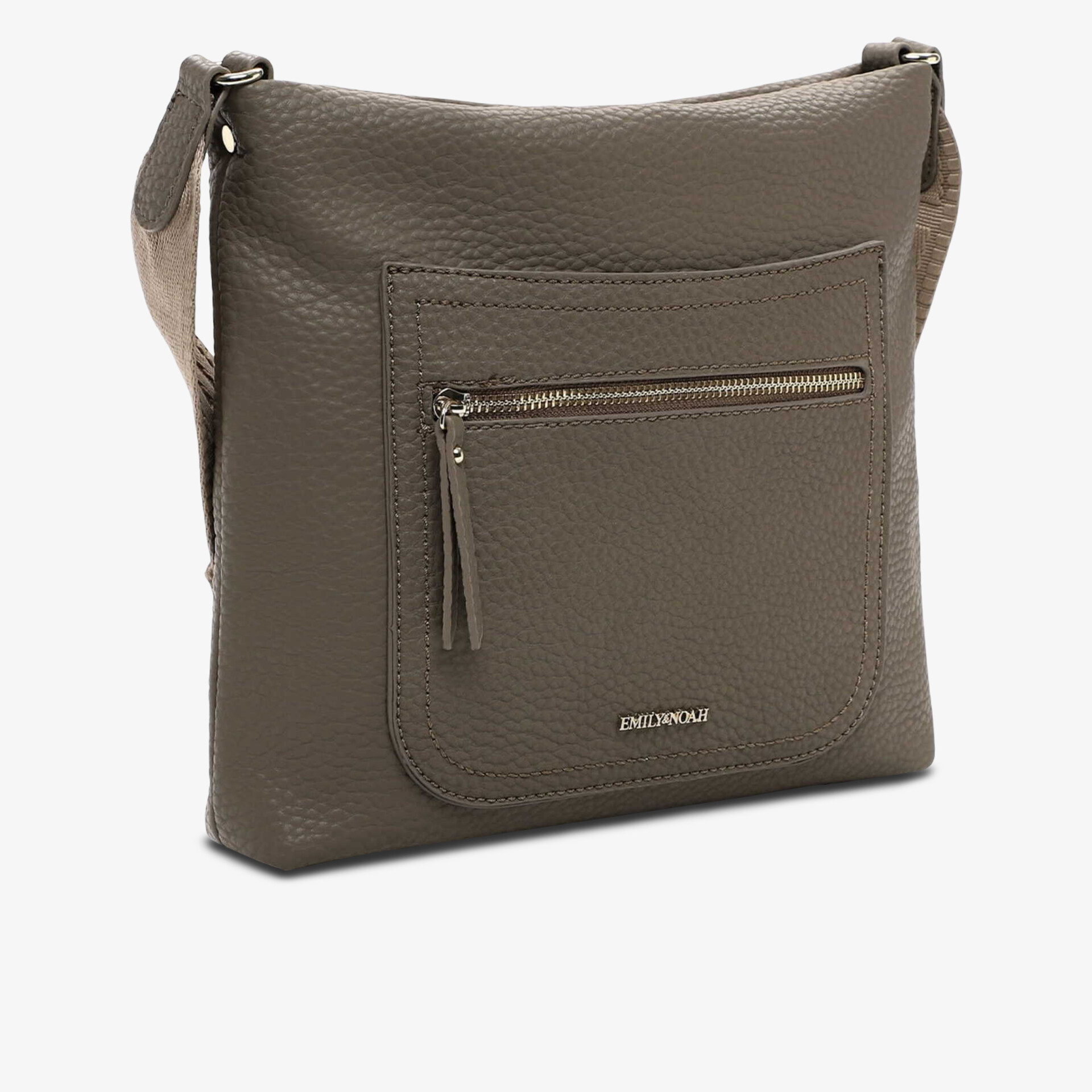 Elegante Tasche aus hochwertigem Leder mit Reißverschlusstasche und verstellbarem Schulterriemen, moderne Optik