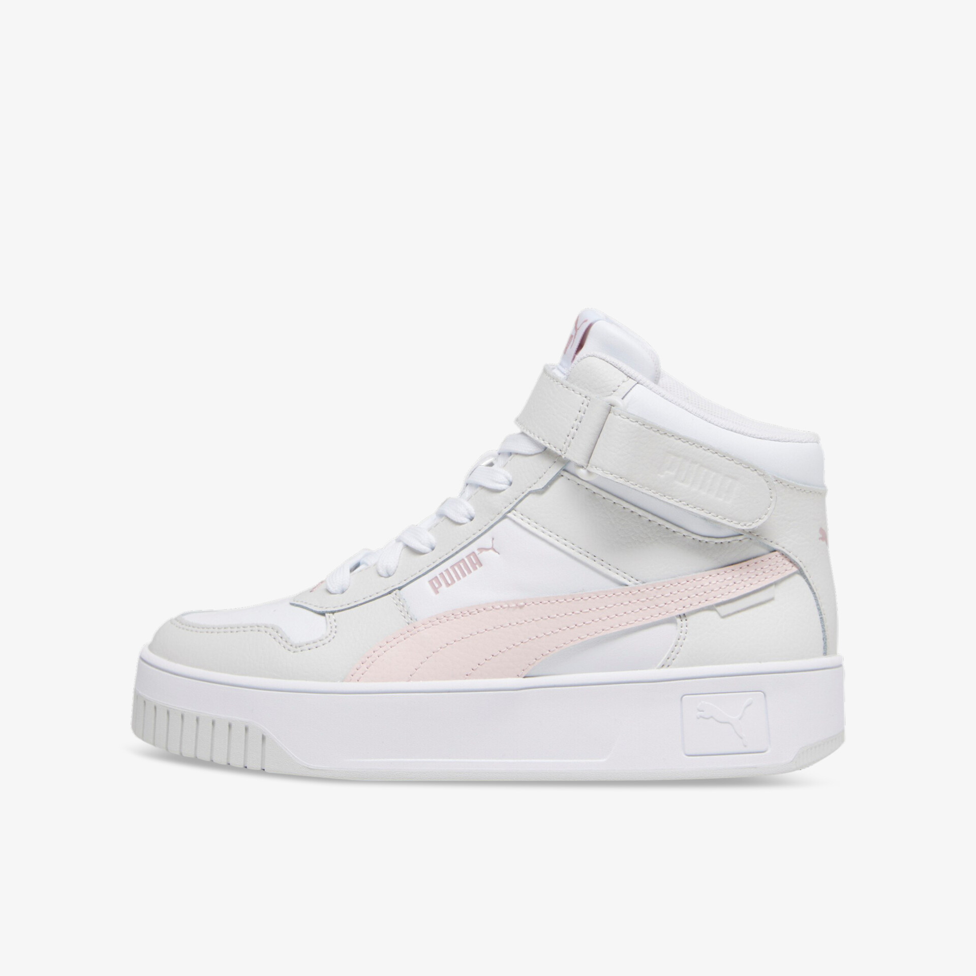 Weißer High-Top Sneaker mit Schnürdesign und stilvollem Auftritt, ideal für sportliche Aktivitäten.