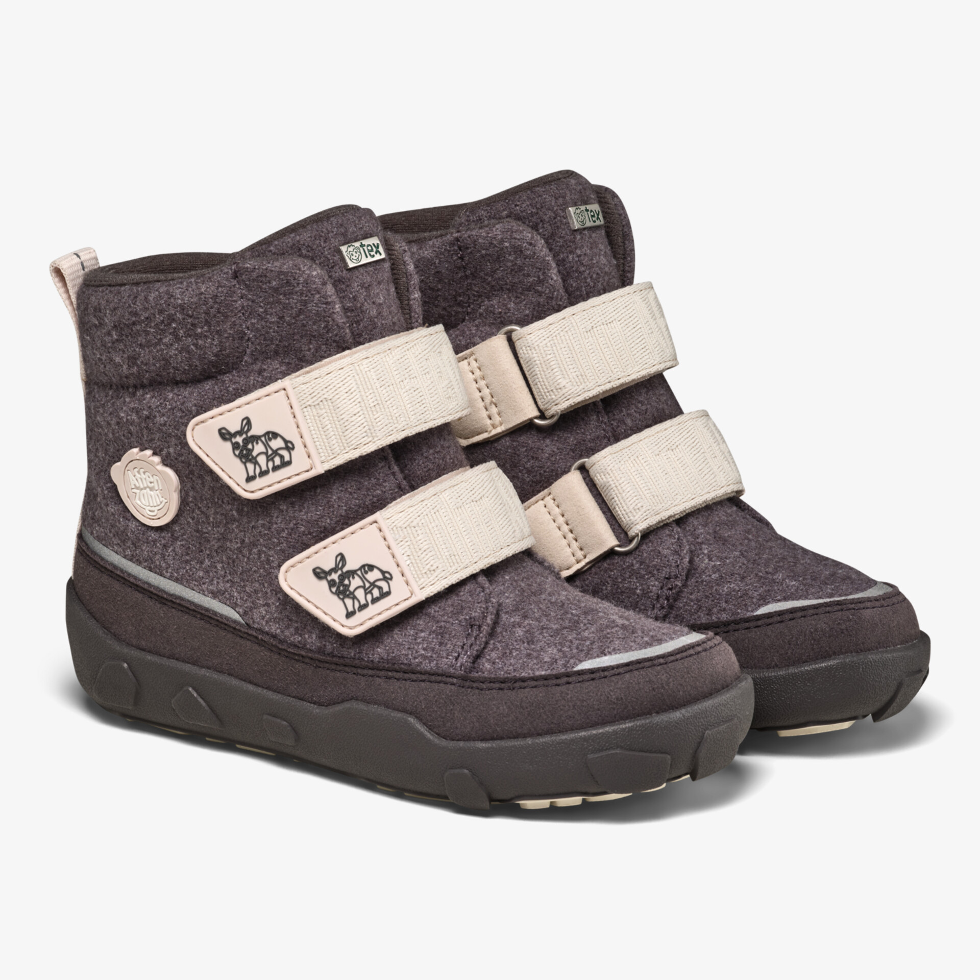 Robuste warme Schuhe mit weichem Innenfutter und praktischem Klettverschluss für komfortablen Halt und flexible Sohle