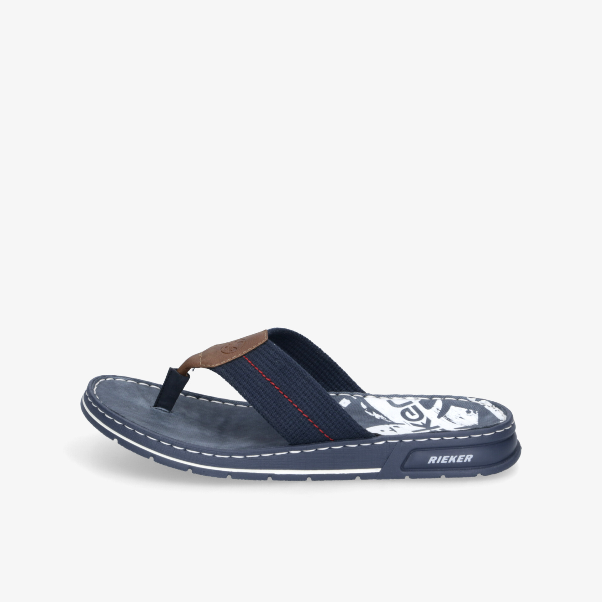 Bequeme und strapazierfähige Zehentrenner mit rutschfester Sohle und modischem Design in seitlicher Ansicht