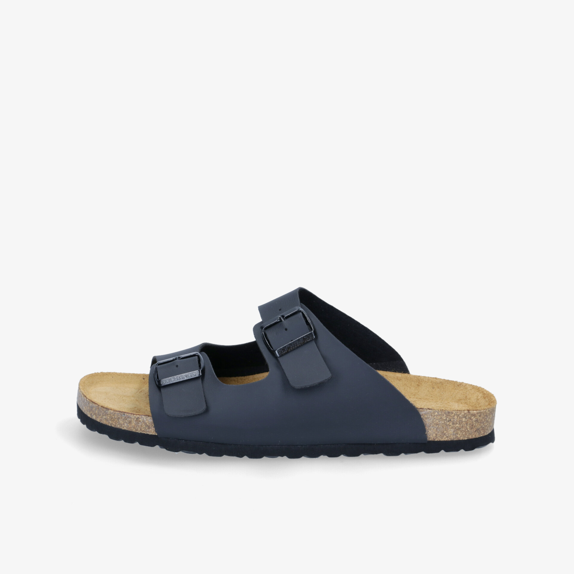 Bequeme Sandale mit zwei verstellbaren Riemen und ergonomischem Fußbett für optimalen Tragekomfort.