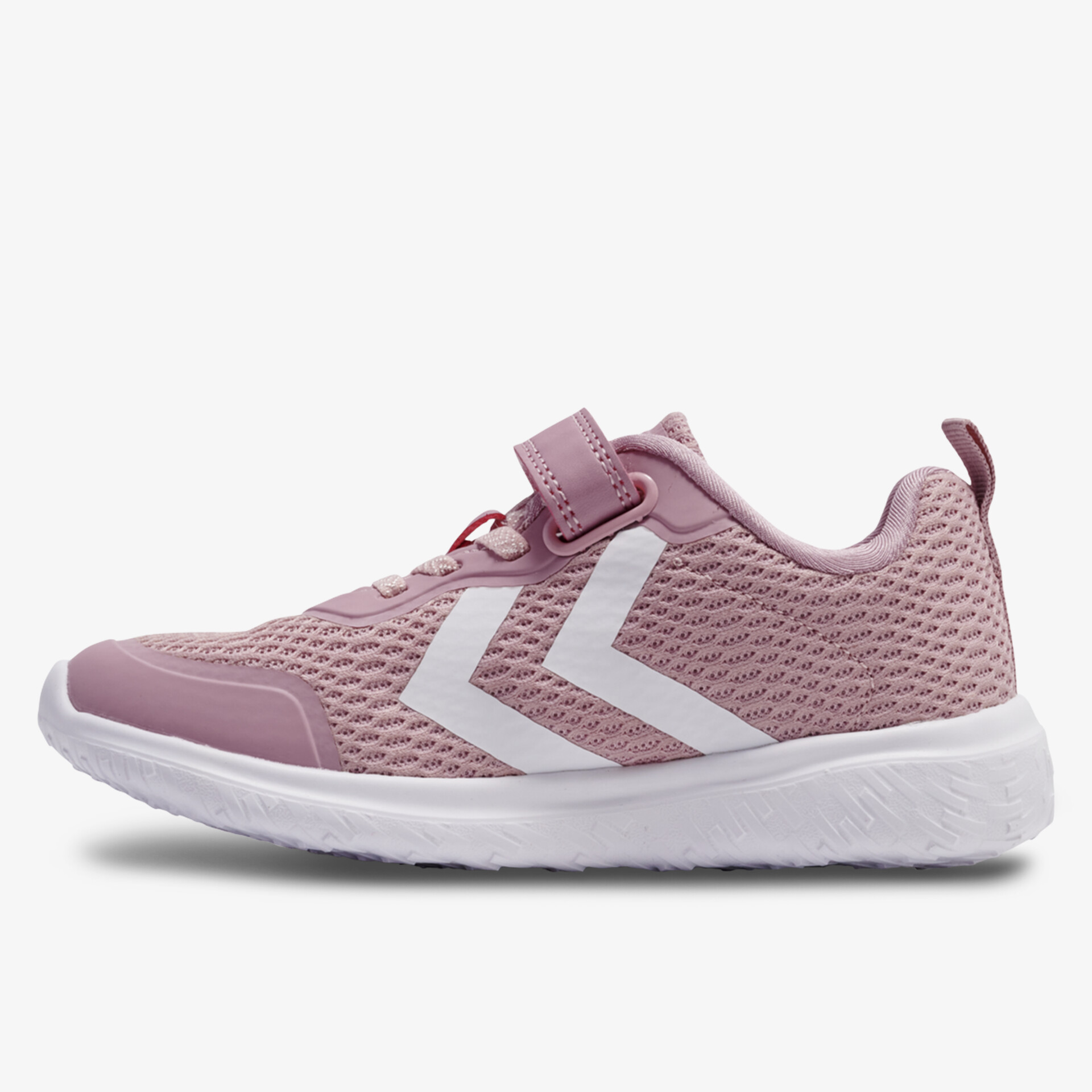 Seitliche Ansicht leichter Sneaker mit atmungsaktivem Obermaterial und rutschfester weißer Sohle