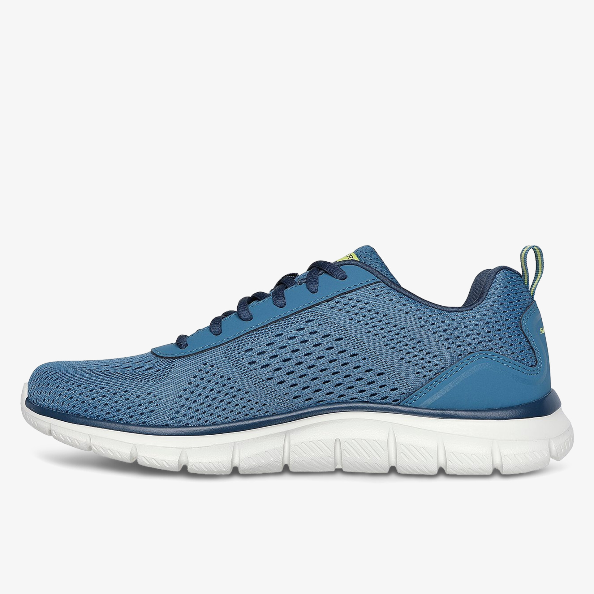Moderner blauer Sneaker mit atmungsaktivem Mesh und flexibler Sohle.